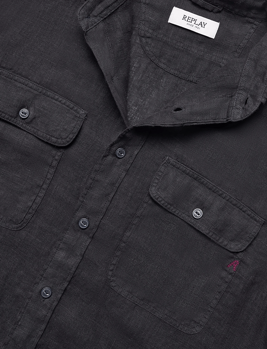 Replay - REGULAR LINEN Shirt - casual skjortor - blue - 5