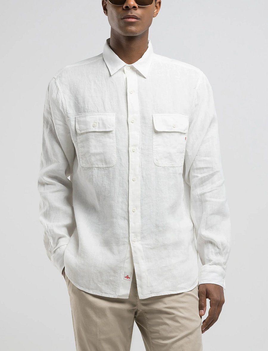 Replay - REGULAR LINEN Shirt - white - 0
