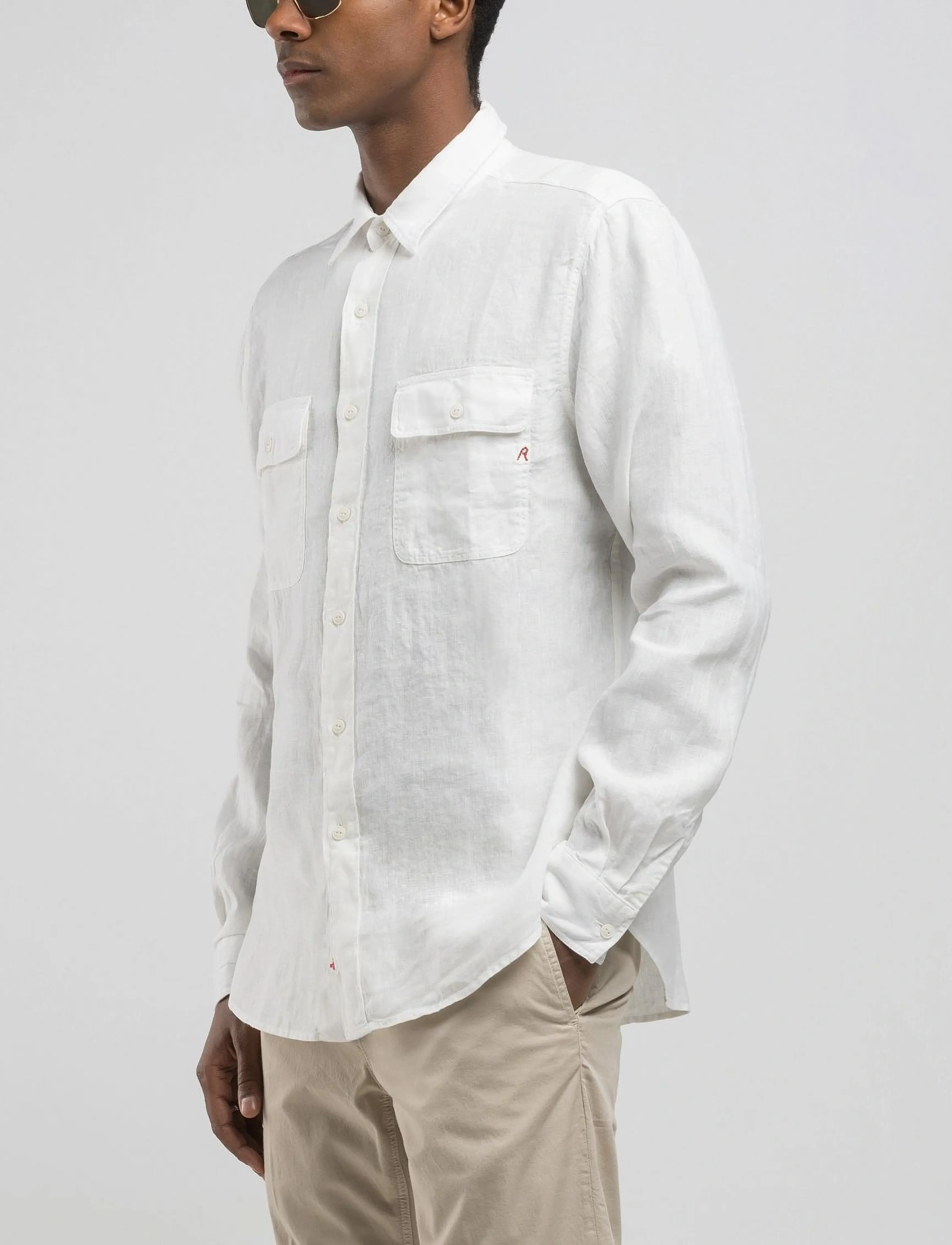 Replay - REGULAR   LINEN Shirt - geburtstagsgeschenke - white - 4