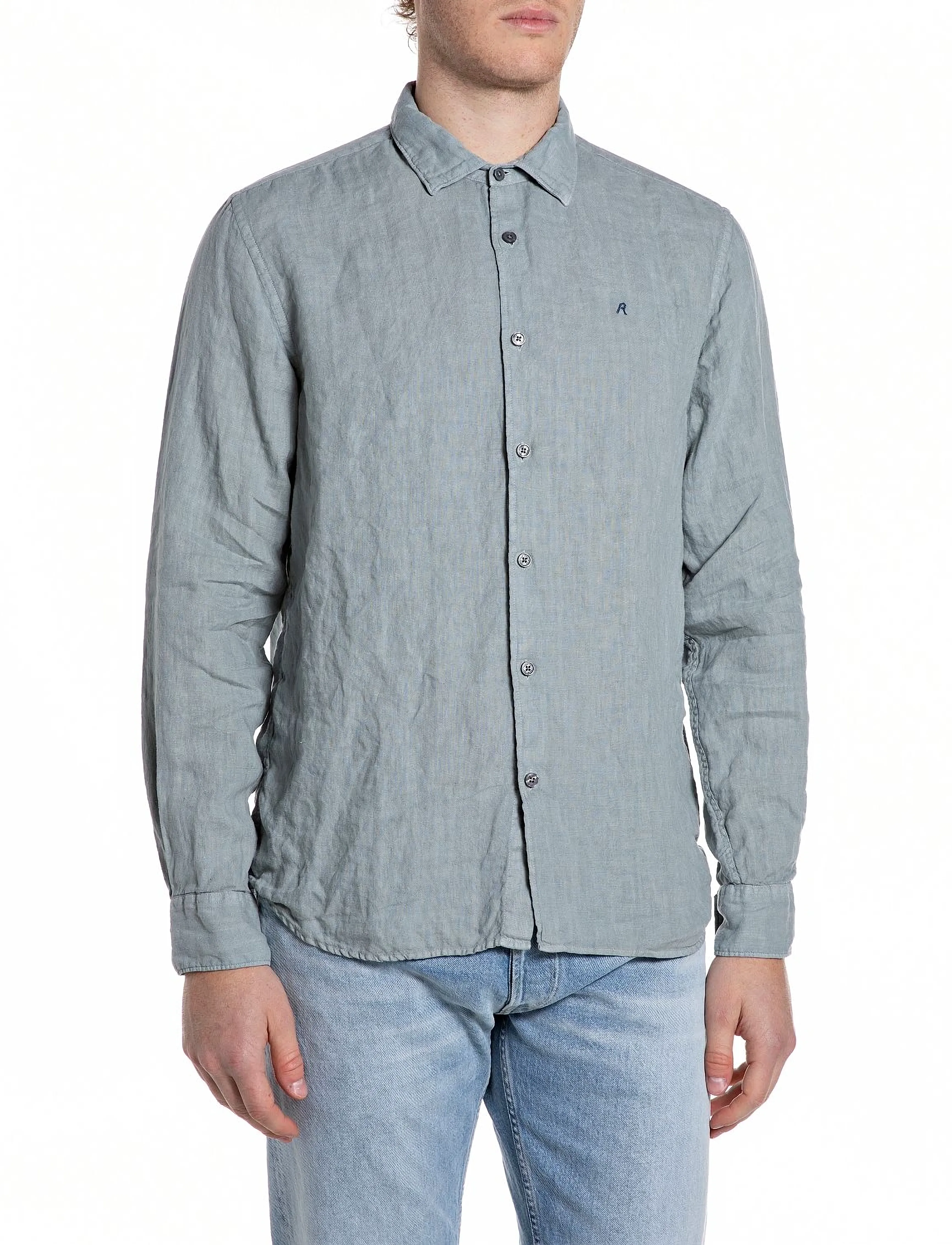 Replay Shirt REGULAR - Replay - BLUE / grey