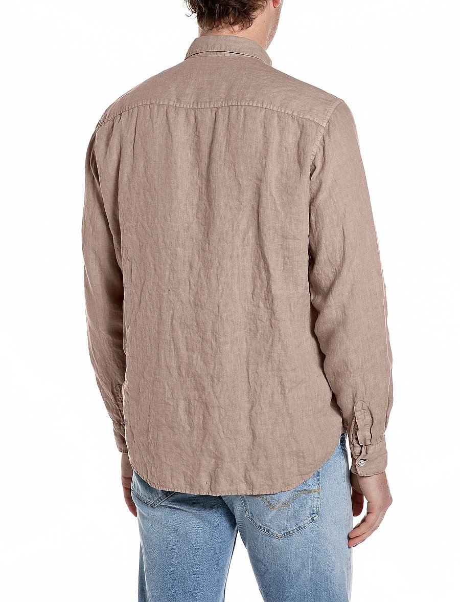 Replay - Shirt REGULAR - lininiai marškiniai - khaki green - 3
