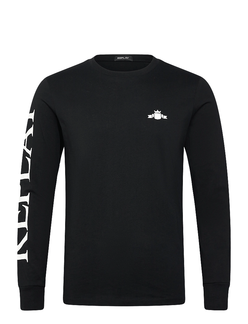 Replay - Long-sleeved t-shirt REGULAR - långärmade t-shirts - black - 0