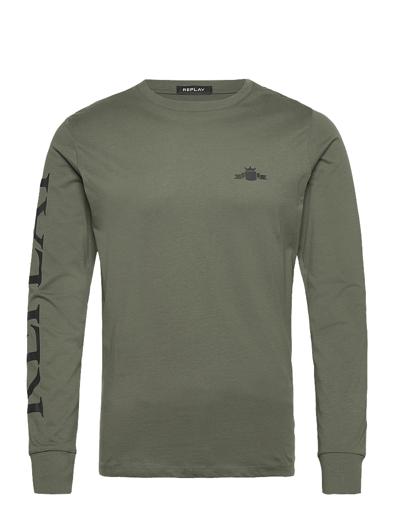 Replay - Long-sleeved t-shirt REGULAR - långärmade t-shirts - khaki green - 0