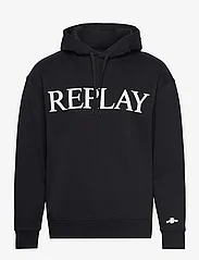 Replay - Jumper RELAXED PURE LOGO - džemperiai su gobtuvu - black - 0
