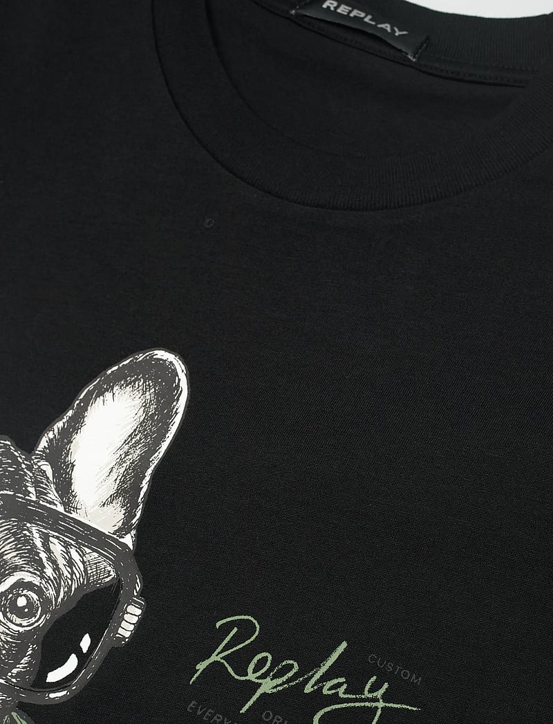 Replay - T-Shirt REGULAR - short-sleeved t-shirts - black - 2