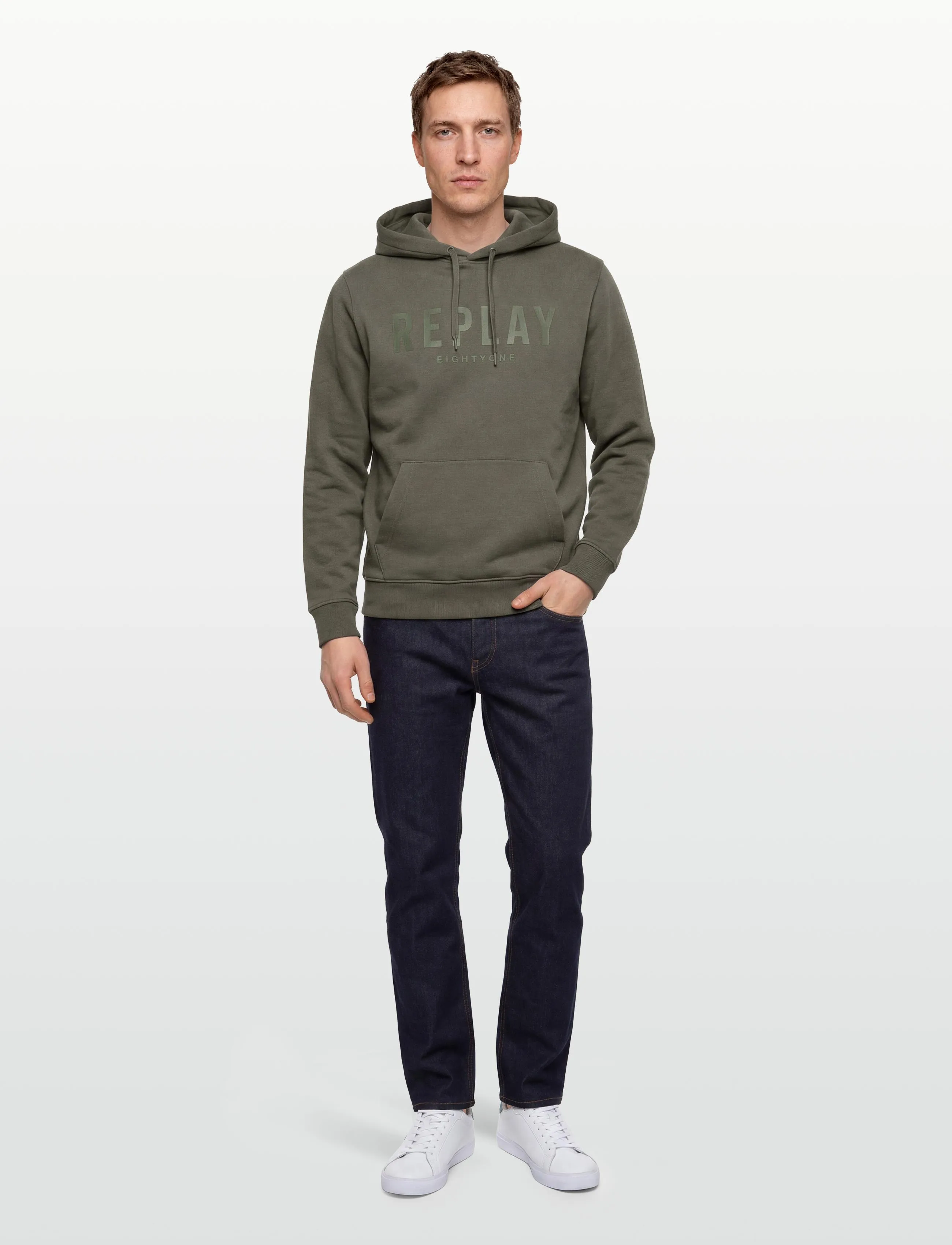 Replay Jumper Regular, S, Green, Sweatshirts & Hættetrøjer > Hættetrøjer, Herre