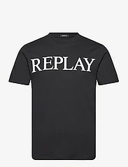 Replay - T-Shirt REGULAR PURE LOGO - kortermede t-skjorter - black - 0