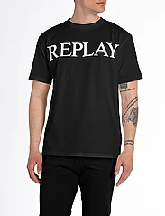 Replay - T-Shirt REGULAR PURE LOGO - kortermede t-skjorter - black - 2