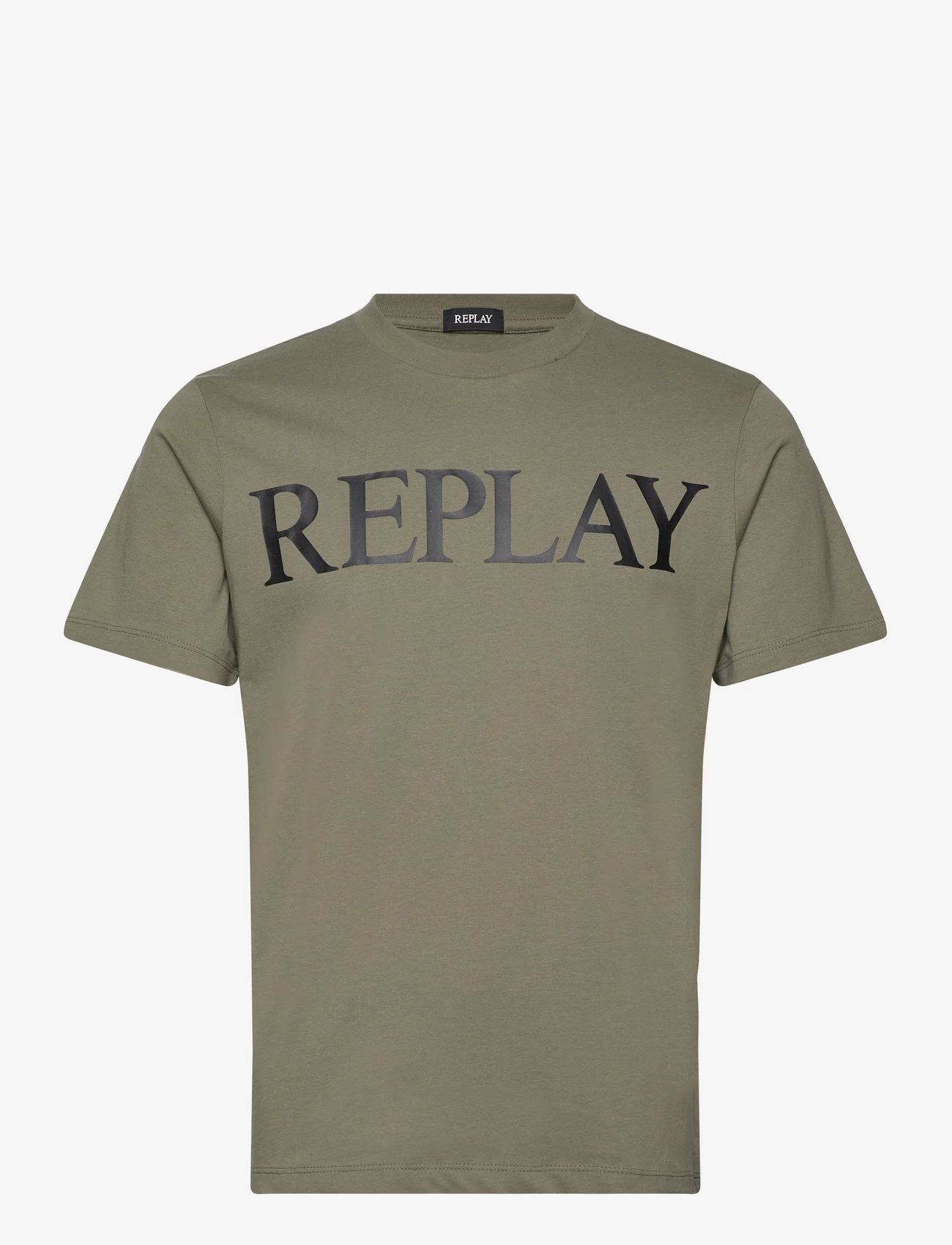 Replay - T-Shirt REGULAR PURE LOGO - kortärmade t-shirts - khaki green - 0