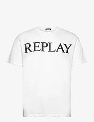 Replay - T-Shirt REGULAR PURE LOGO - kortermede t-skjorter - white - 0