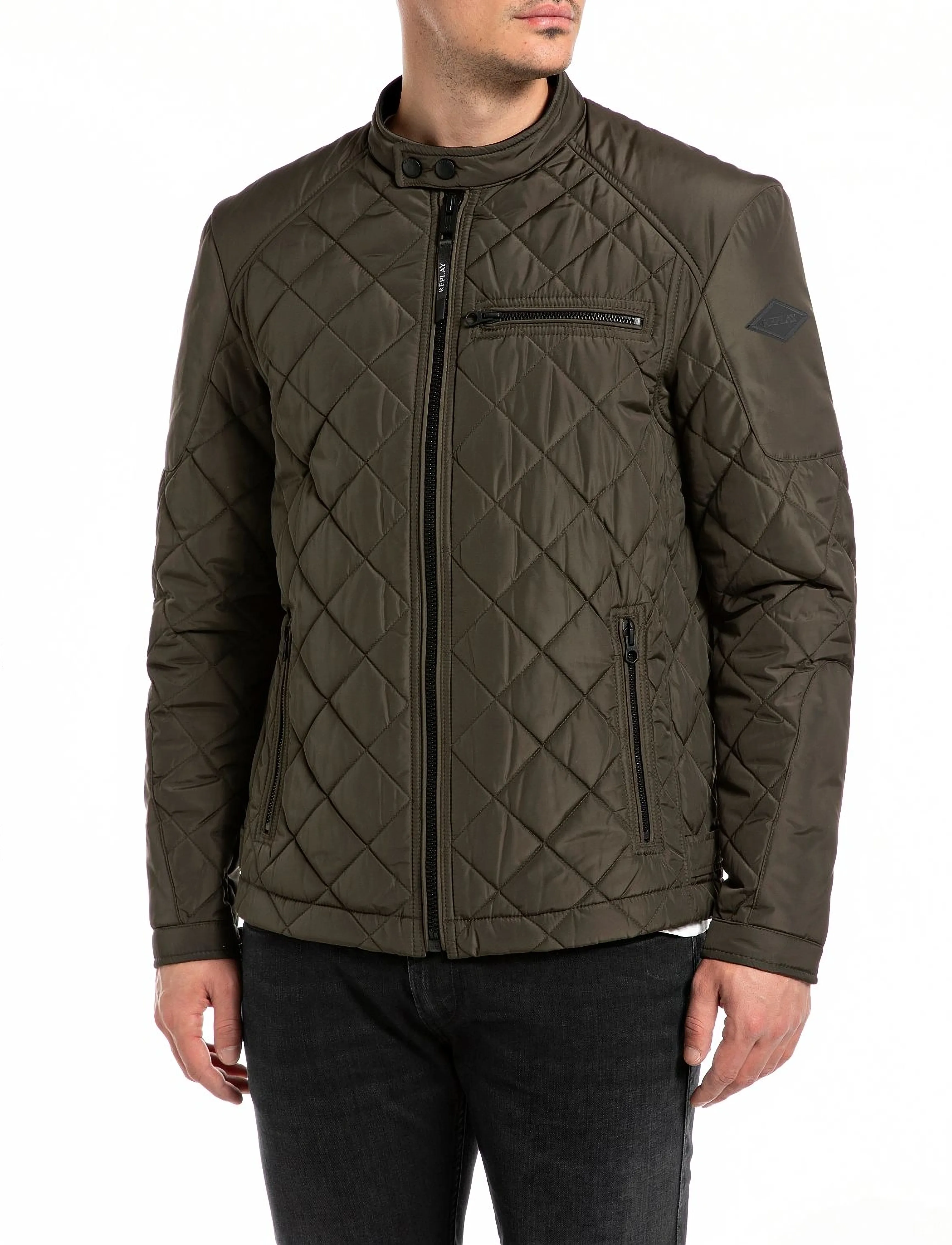 Replay Jacket Regular, S, Jackets, Khakigrün - Quilted Männerswear