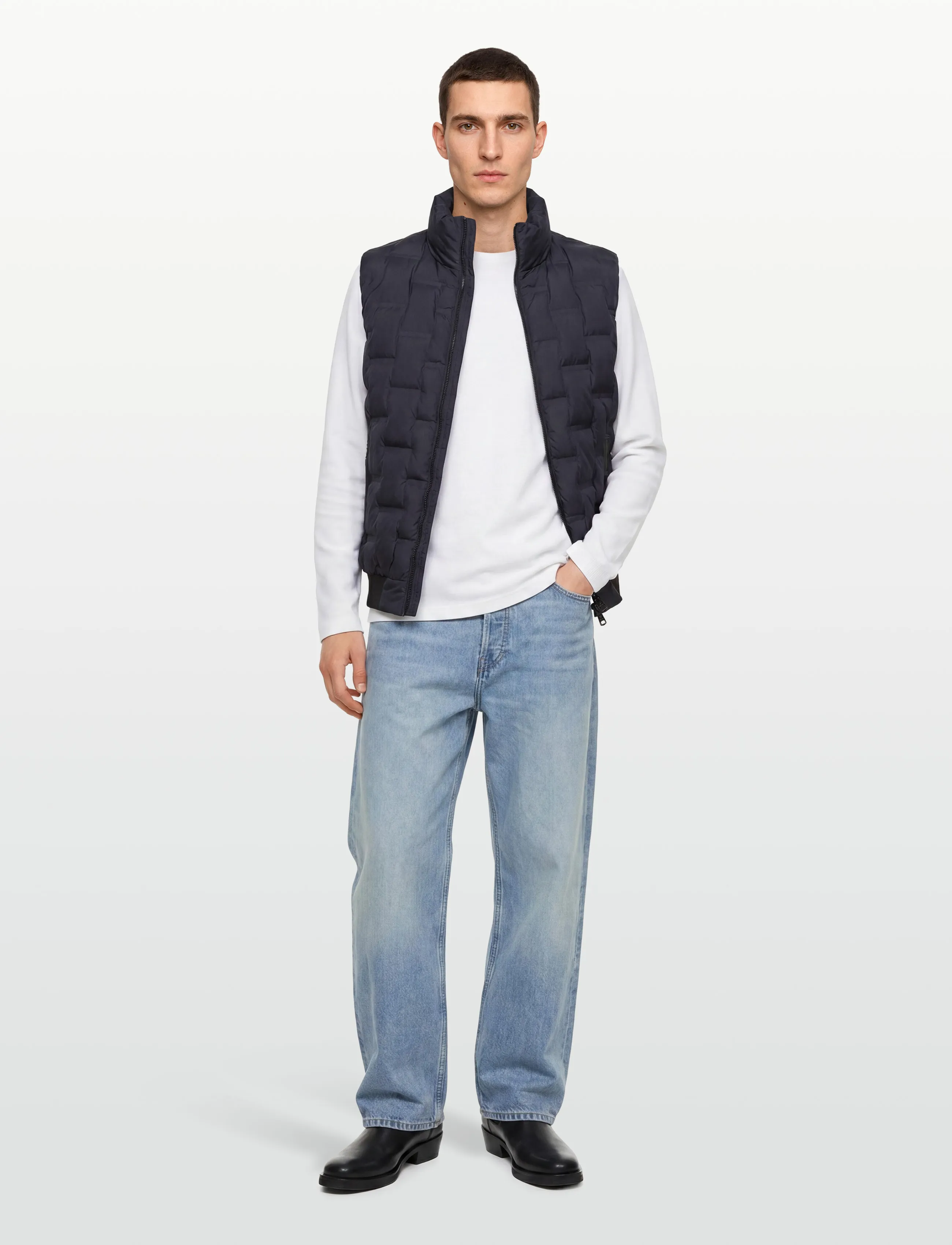 Replay Gilet Regular, S, Oberbekleidung, Marineblau - Westen, Männerswear