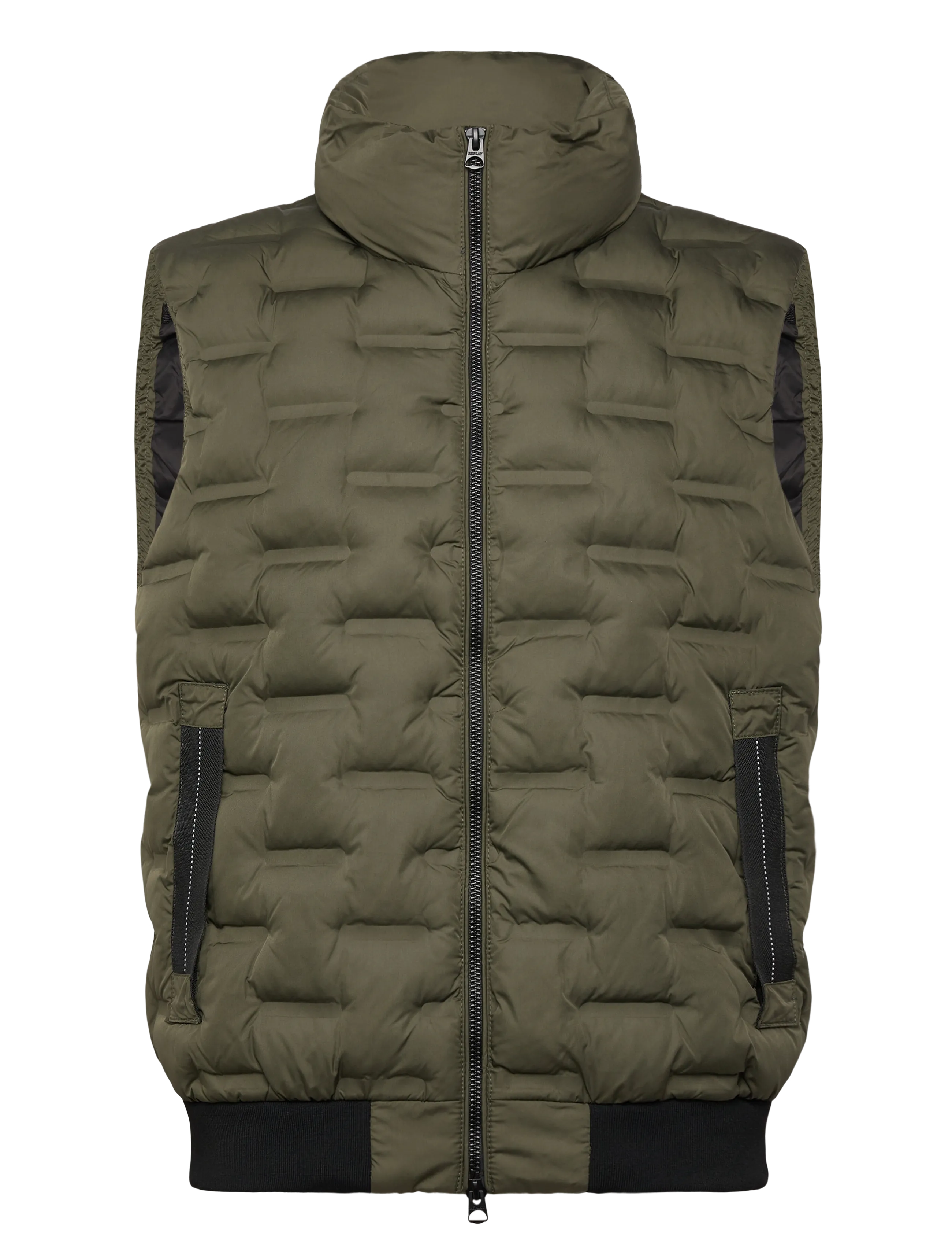 Replay Gilet Regular, S, Oberbekleidung, Khakigrün - Westen, Männerswear