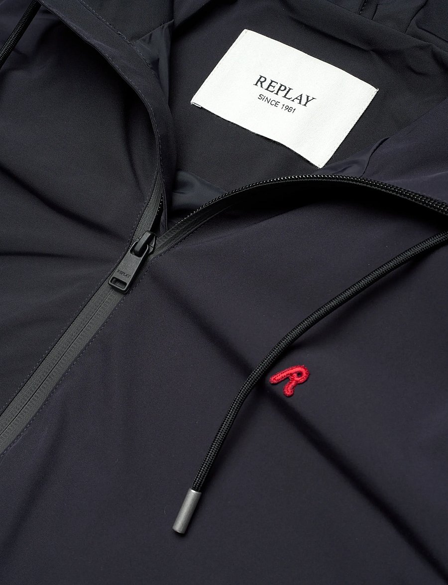 Replay - Jacket REGULAR RED LOGO - efterårsjakker - navy - 4