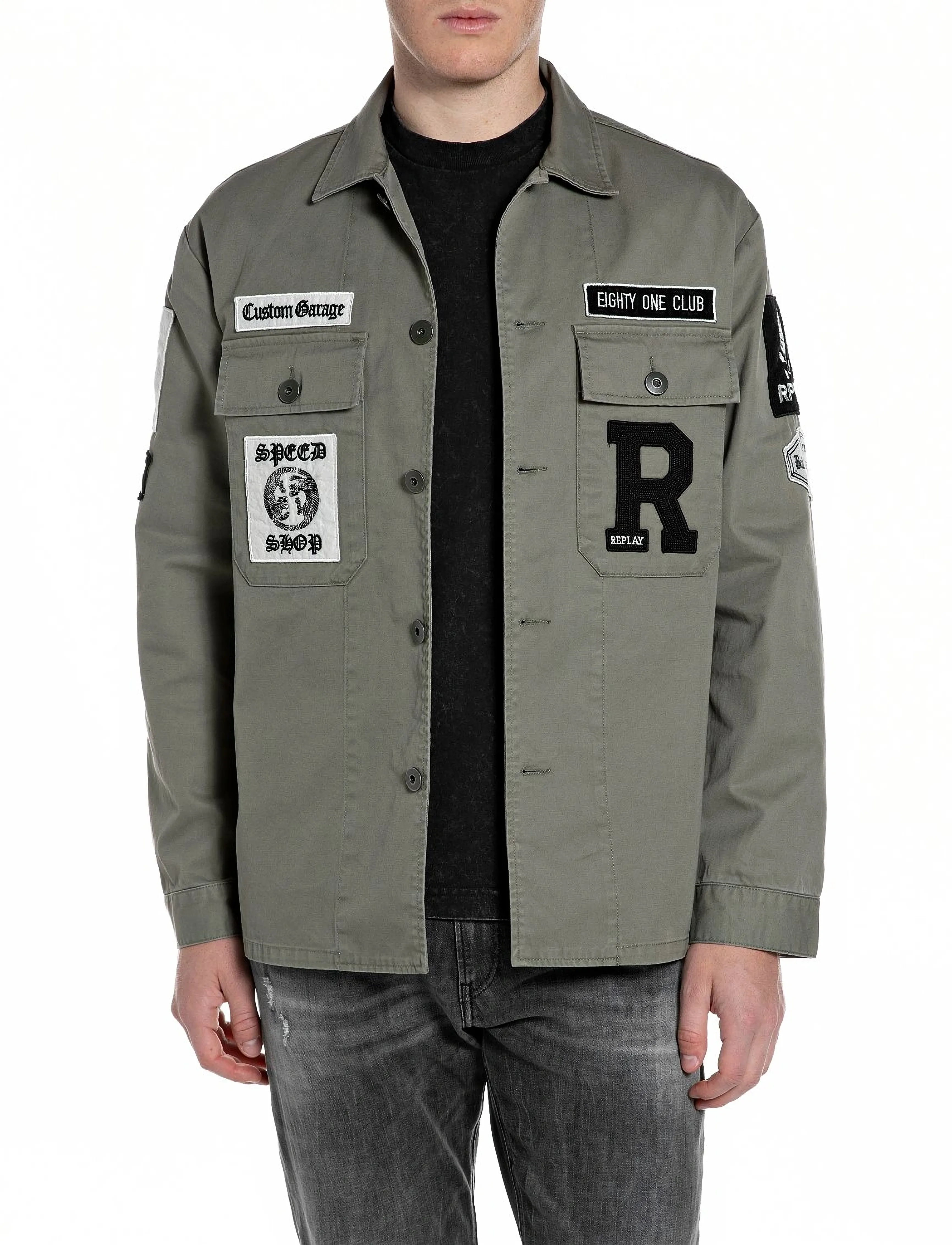 Replay Jacket Regular, XL, Jackets, Khakigrün - Light Männerswear