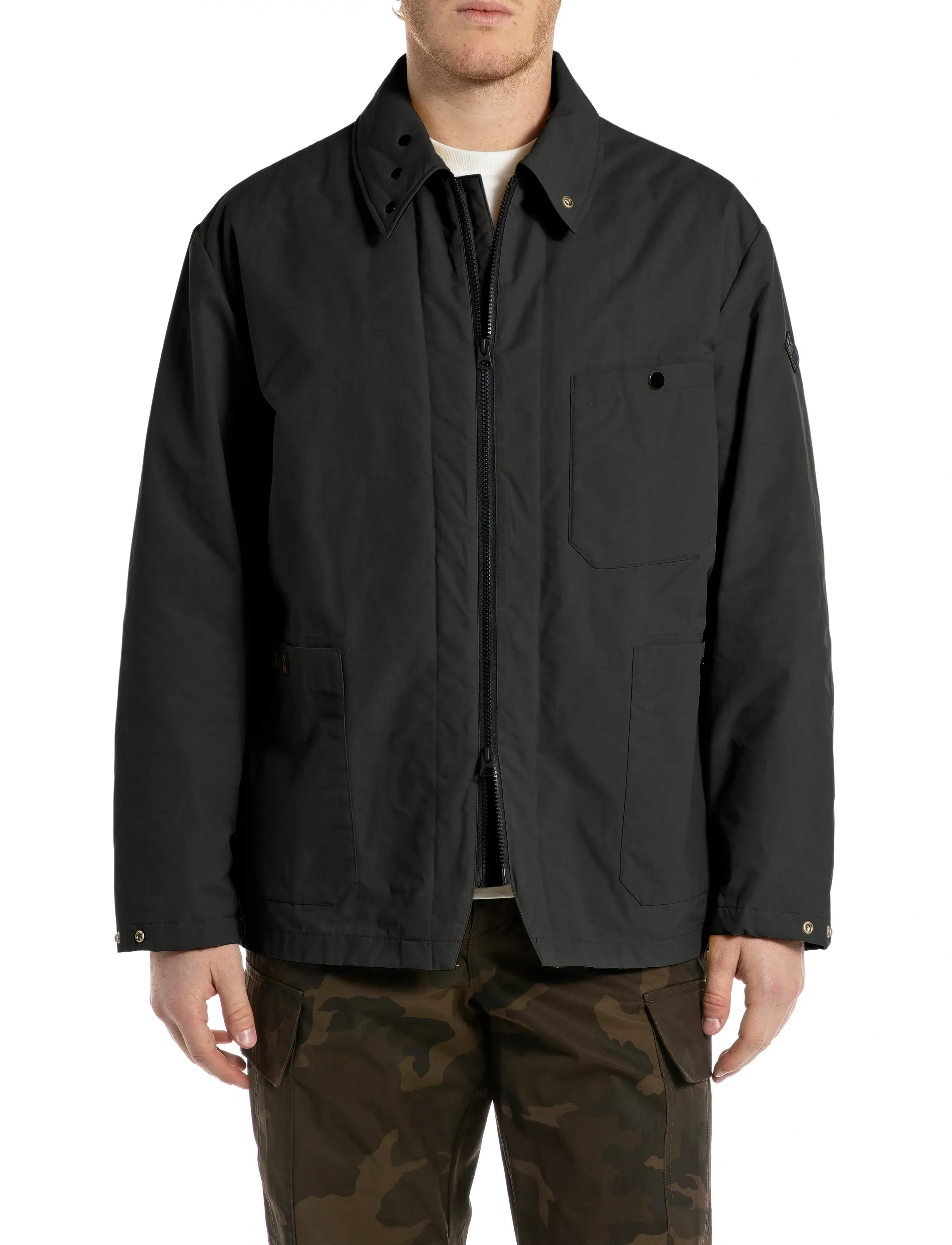Replay Regular Synthetic Component Jacket, M, Jackets, Schwarz - Padded Männerswear