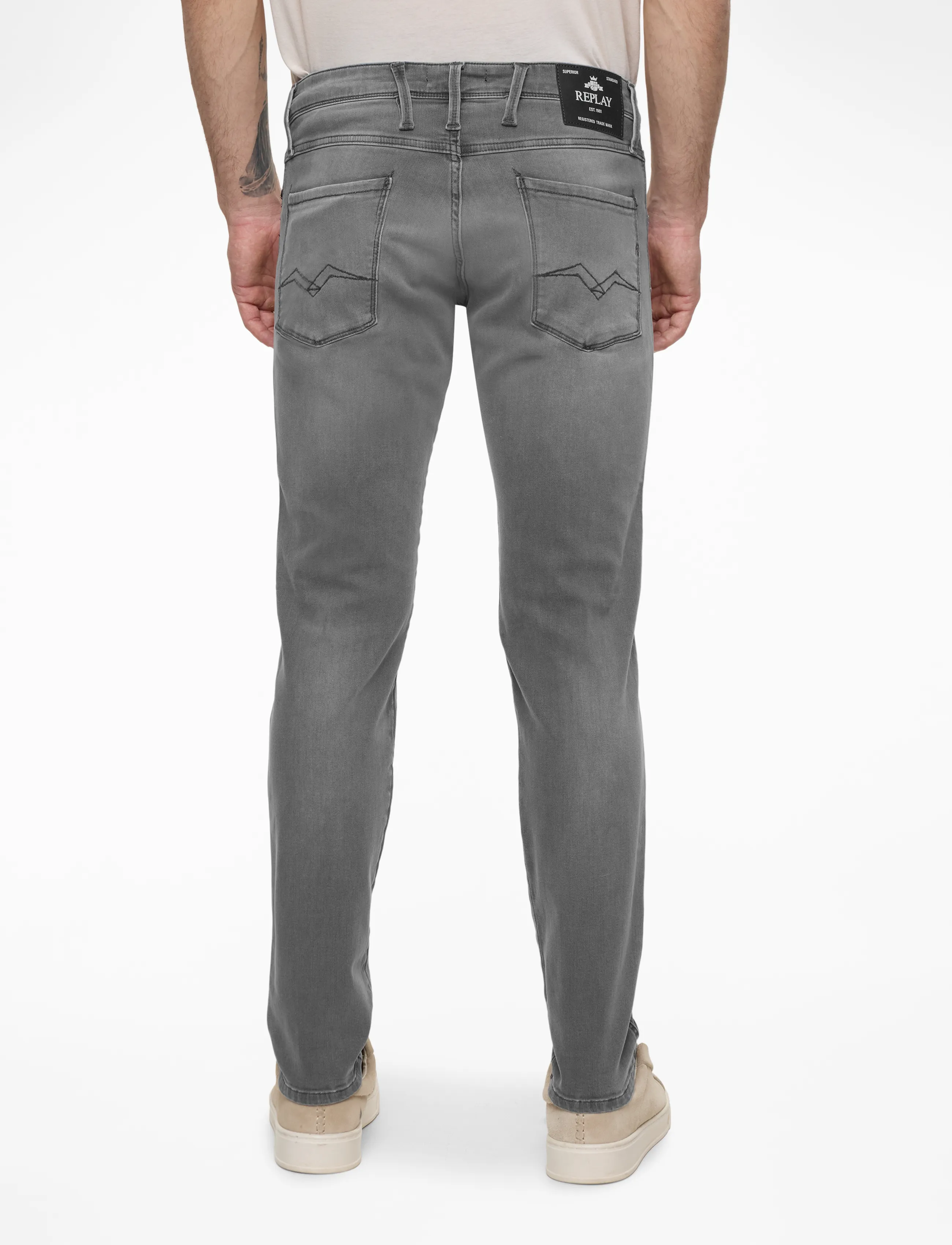 Replay - ANBASS Trousers SLIM C-Stretch - slim fit jeans - grey - 4