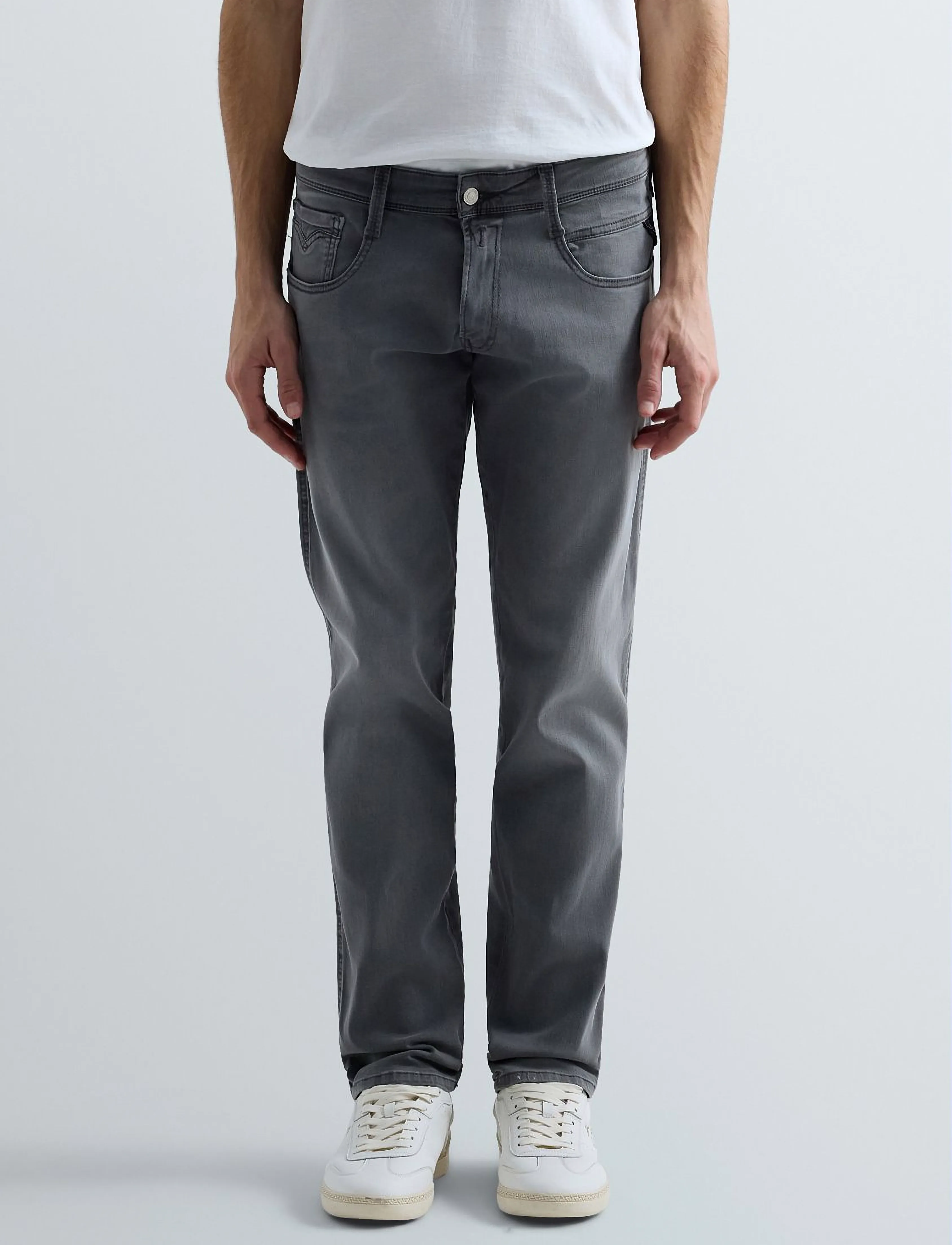 Replay - ANBASS Trousers SLIM C-Stretch - bukser & jeans - grey - 4