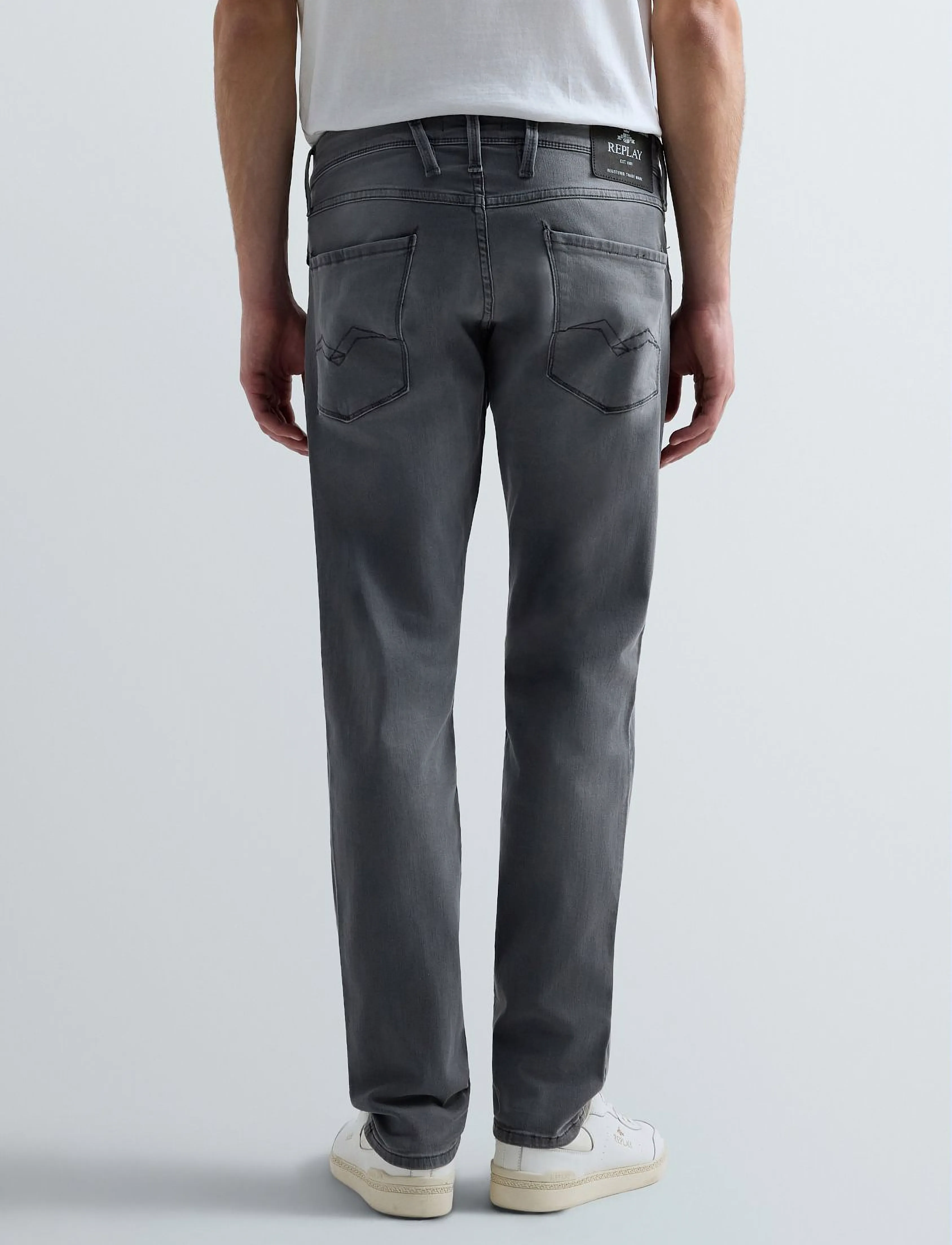 Replay - ANBASS Trousers SLIM C-Stretch - bukser & jeans - grey - 5
