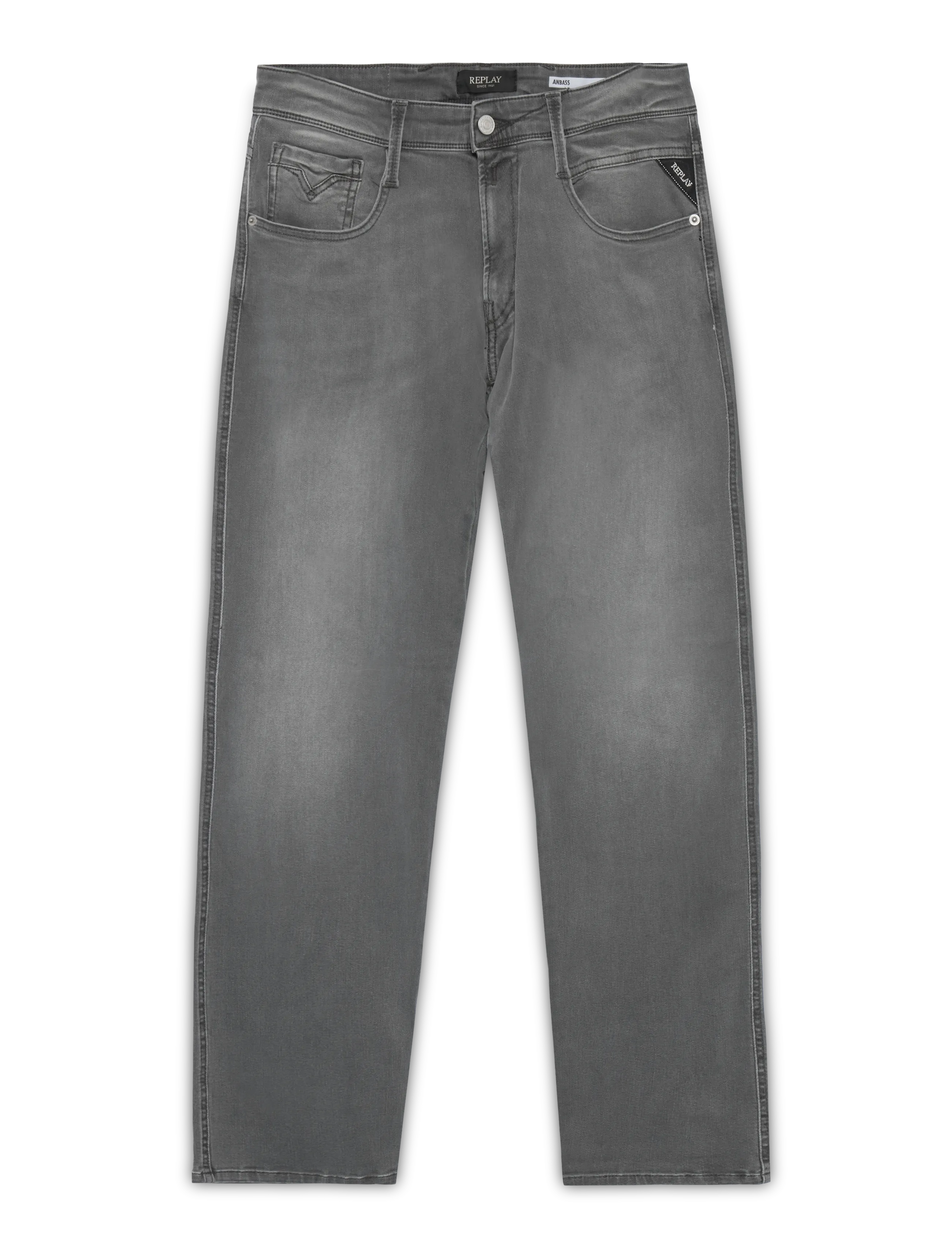 Replay ANBASS Trousers SLIM C-Stretch - Teksad - MEDIUM GREY / grey