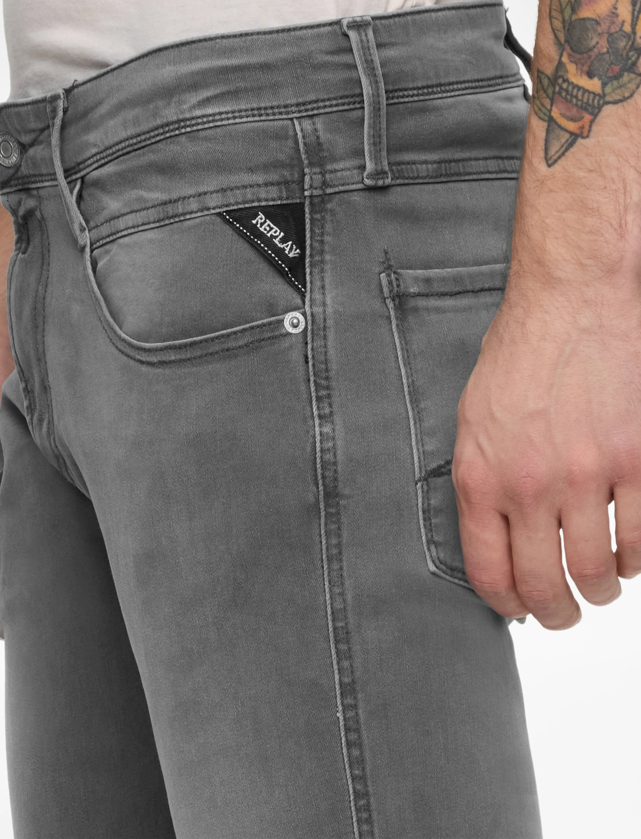 Replay - ANBASS Trousers SLIM C-Stretch - slim jeans - medium grey - 5