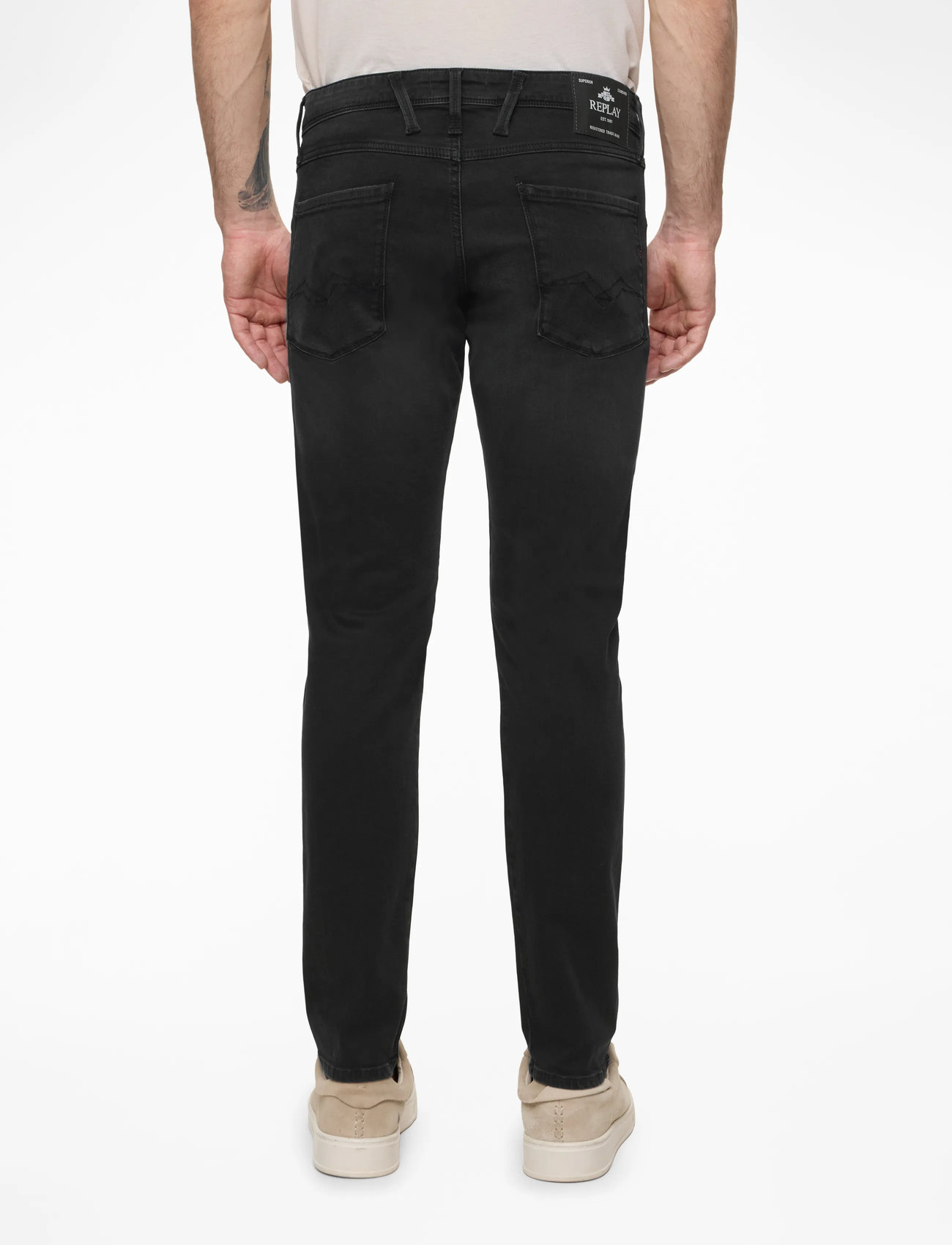 Replay - ANBASS Trousers SLIM C-Stretch - slim fit jeans - dark grey - 4