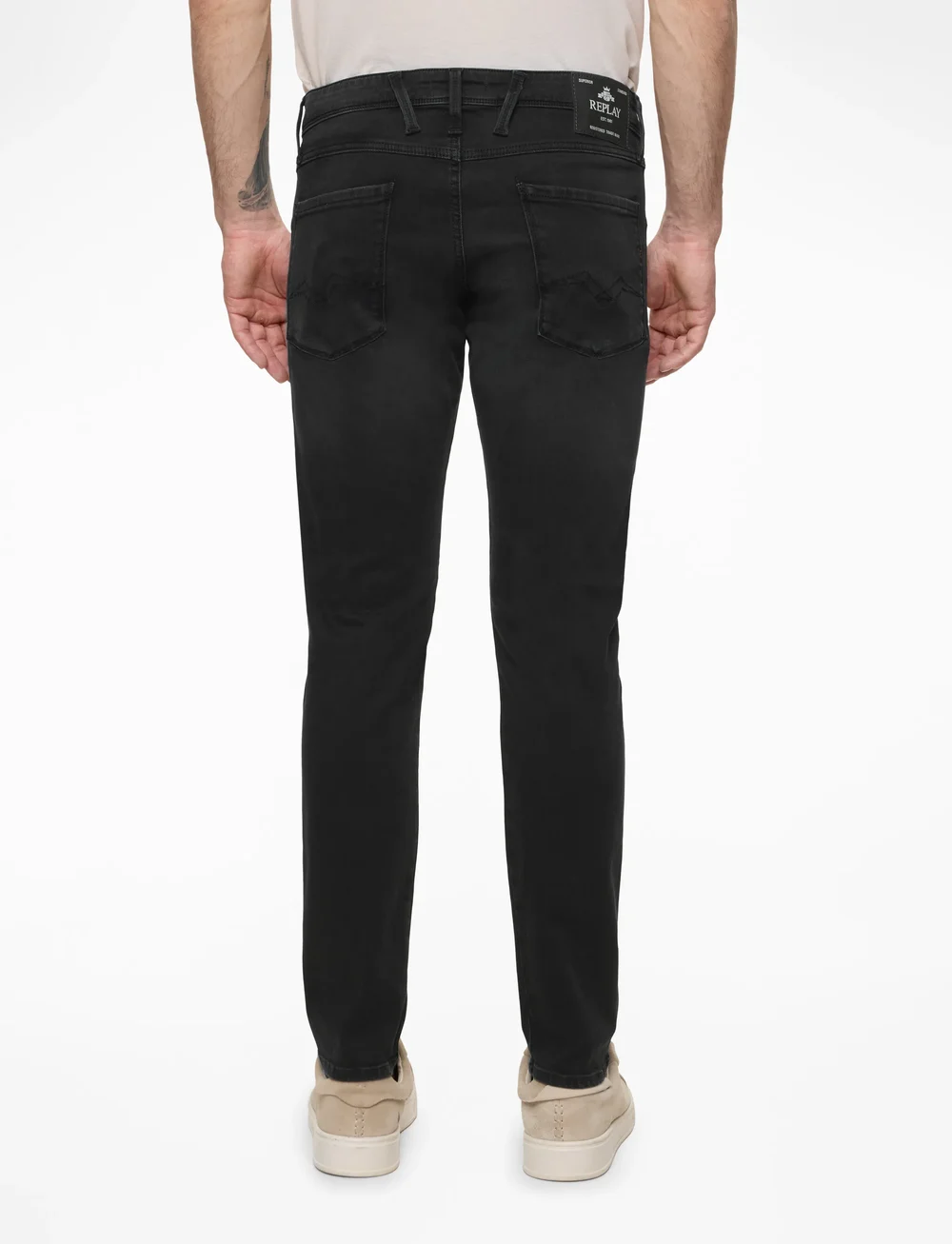 Replay - ANBASS Trousers SLIM C-Stretch - slim jeans - dark grey - 4