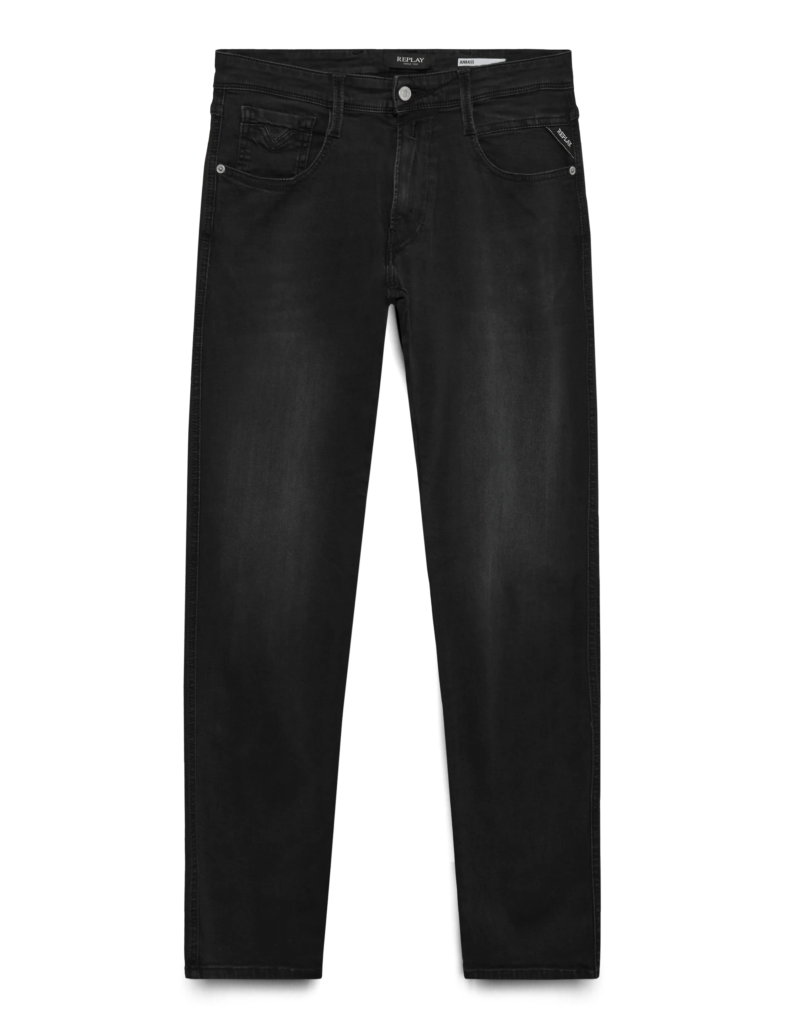 Replay Anbass Trousers Slim C-Stretch, 34 x 30, Black, Jeans > Smalle, Herre