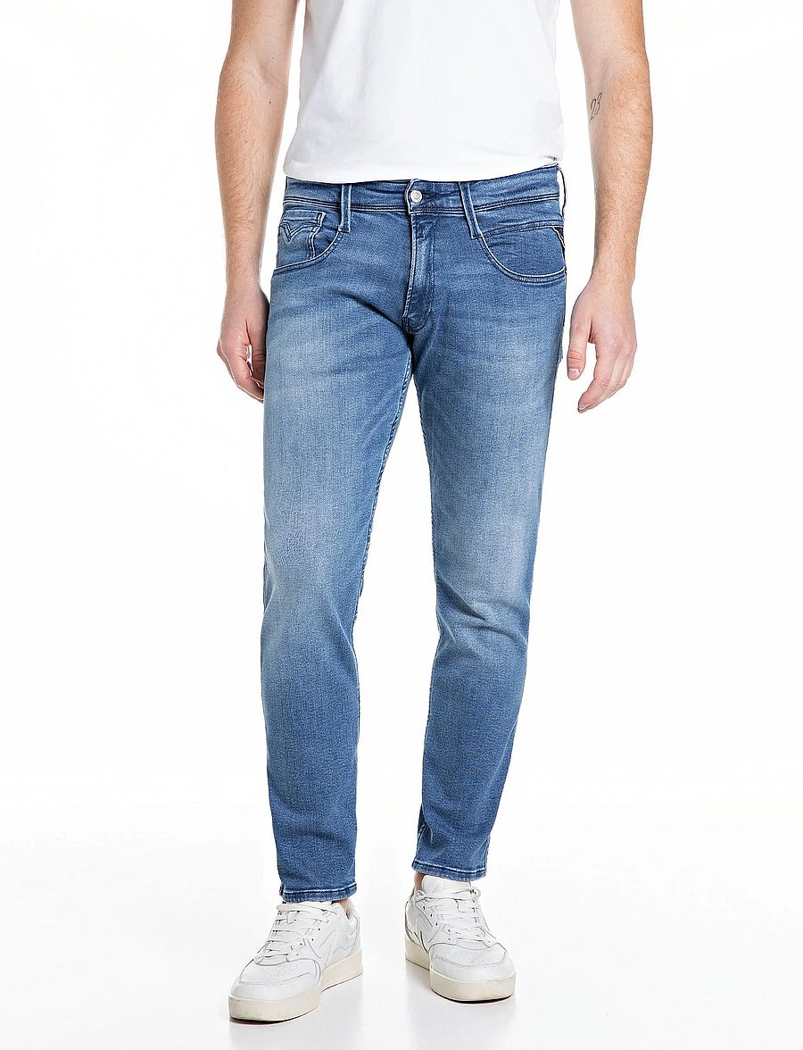 Replay - ANBASS Trousers SLIM C-Stretch - slim jeans - medium blue - 1