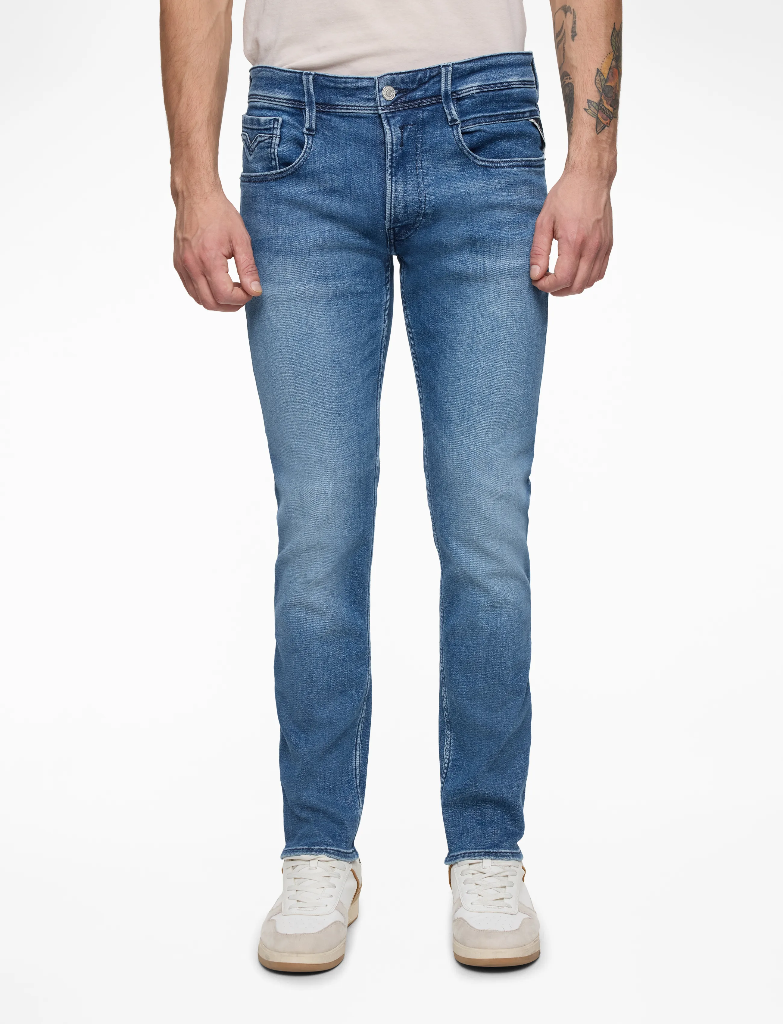 Replay ANBASS Trousers SLIM C-Stretch - Jeans - MEDIUM BLUE / blue