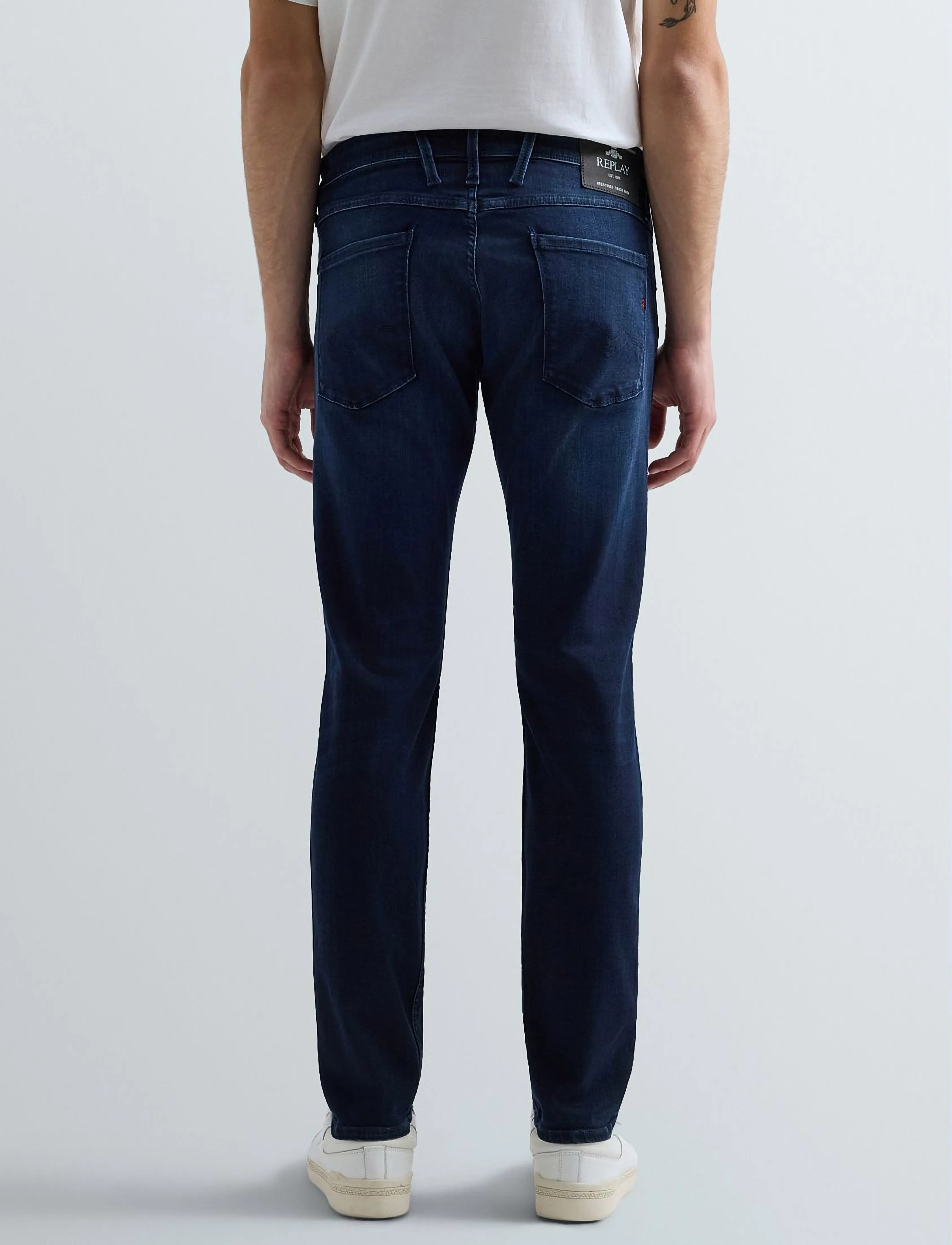 Replay - ANBASS Trousers SLIM 99 Denim - kitsad teksad - blue - 4