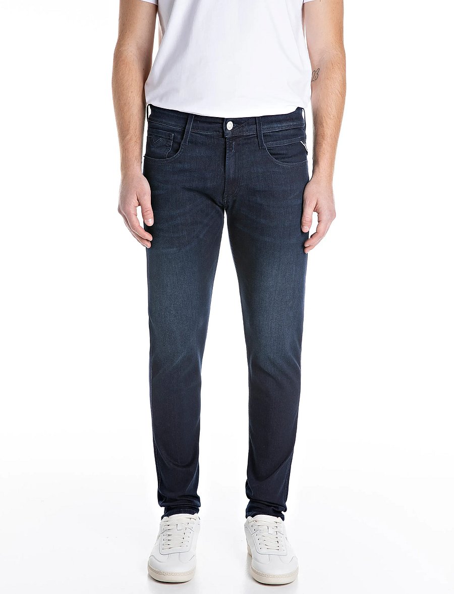 Replay - ANBASS Trousers SLIM 99 Denim - kitsad teksad - dark blue - 0