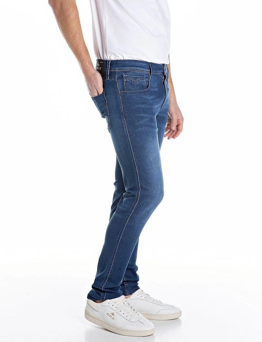 Replay - ANBASS Trousers SLIM 99 Denim - kitsad teksad - blue - 4