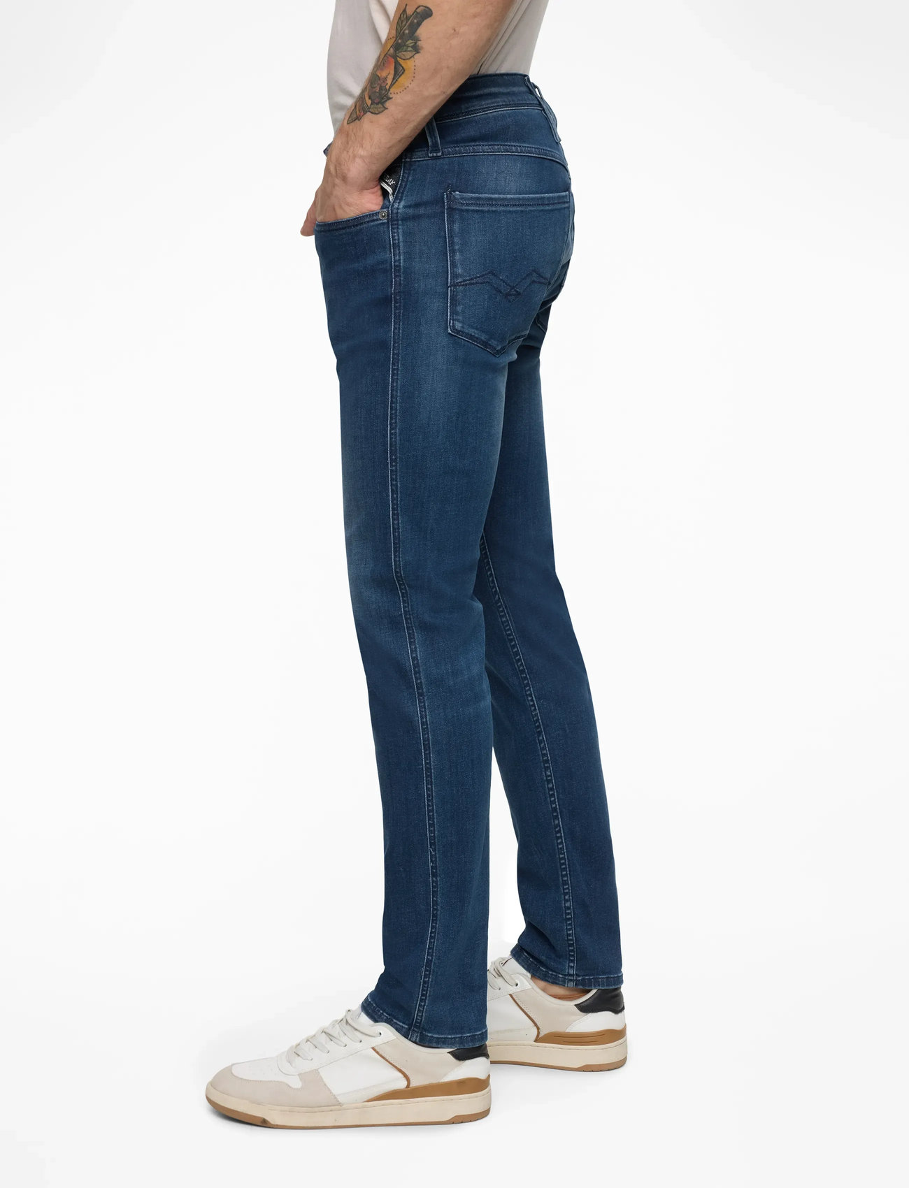 Replay - ANBASS Trousers SLIM C-Stretch - slim jeans - medium blue - 4