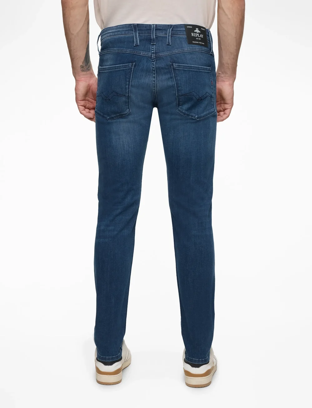 Replay - ANBASS Trousers SLIM C-Stretch - slim jeans - medium blue - 4