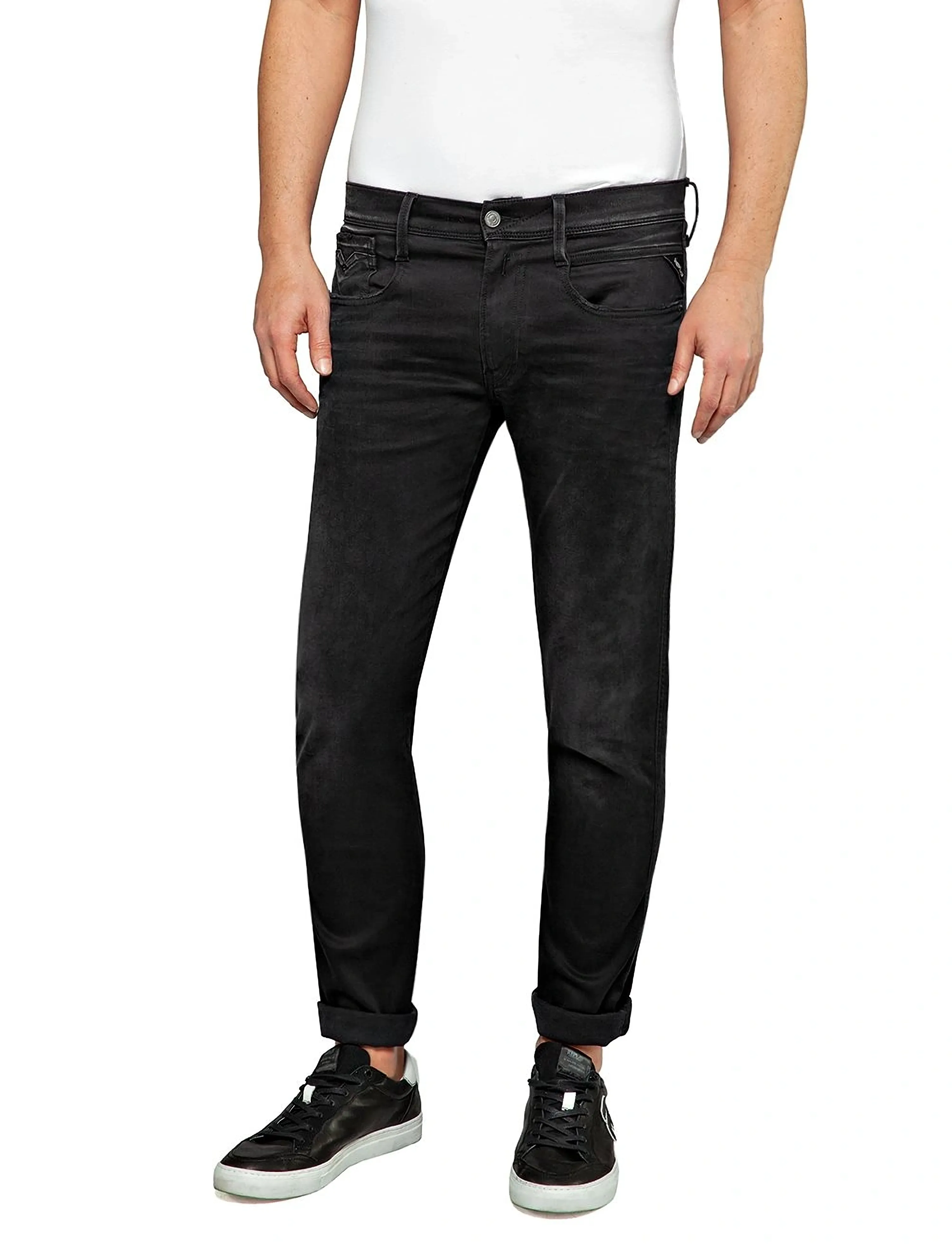 Replay Anbass Trousers Slim Hyper Cloud, 31 x 32, Black, Jeans > Smalle, Herre