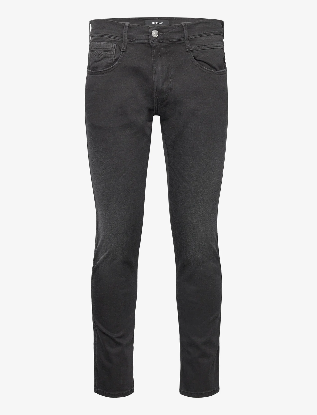 Replay - ANBASS Trousers SLIM Hyper Cloud - džinsa bikses ar tievām starām - black - 0