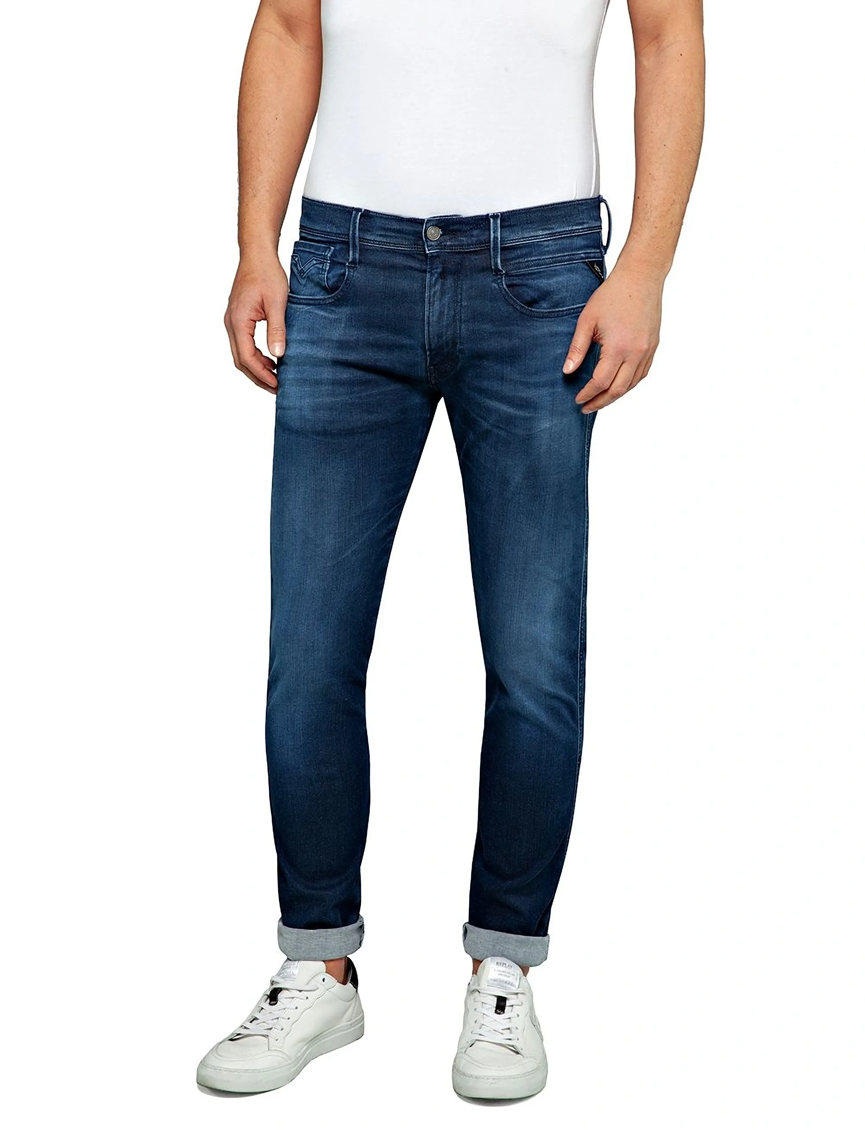 Replay Anbass Trousers Slim Hyper Cloud, 30 x 34, Blue, Jeans > Smalle, Herre