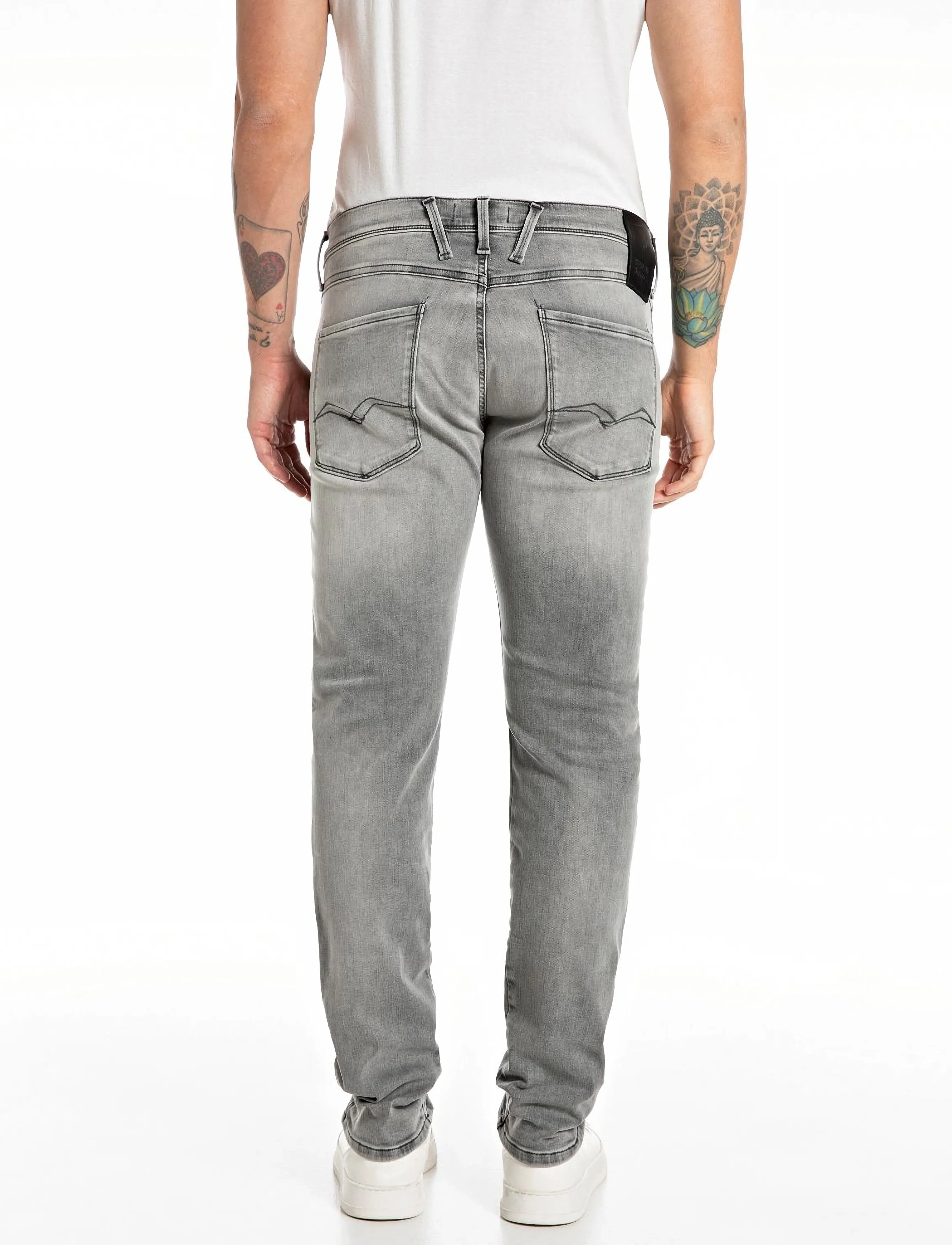 Replay - ANBASS Trousers SLIM Hyperflex Dust - slim-gallabuxur - grey - 3