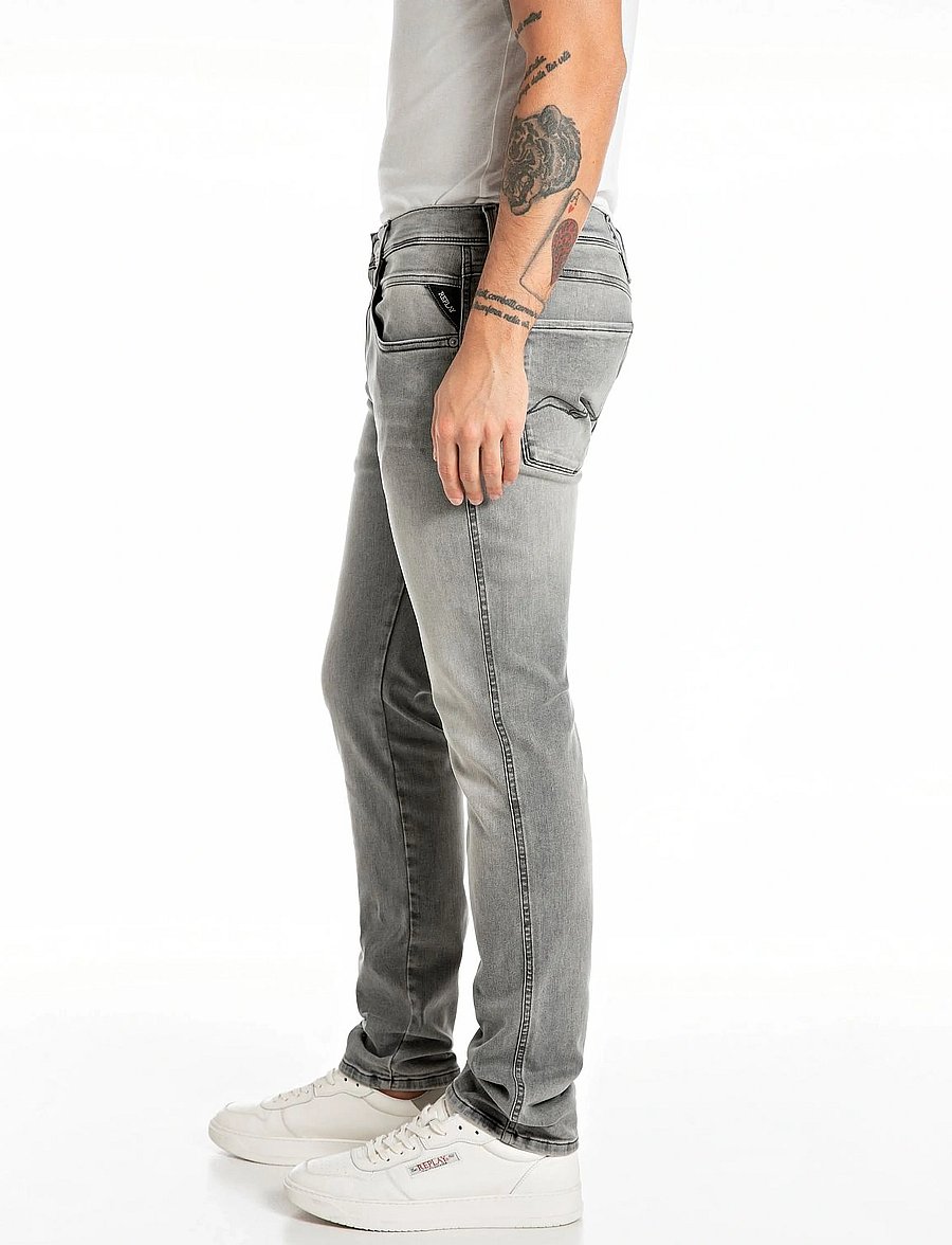 Replay - ANBASS Trousers SLIM Hyperflex Dust - slim-gallabuxur - grey - 4