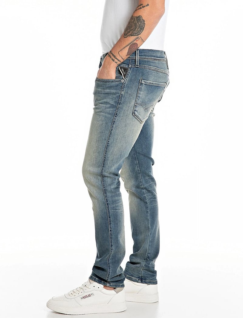 Replay - ANBASS Trousers SLIM Hyperflex Dust - kitsad teksad - blue - 4