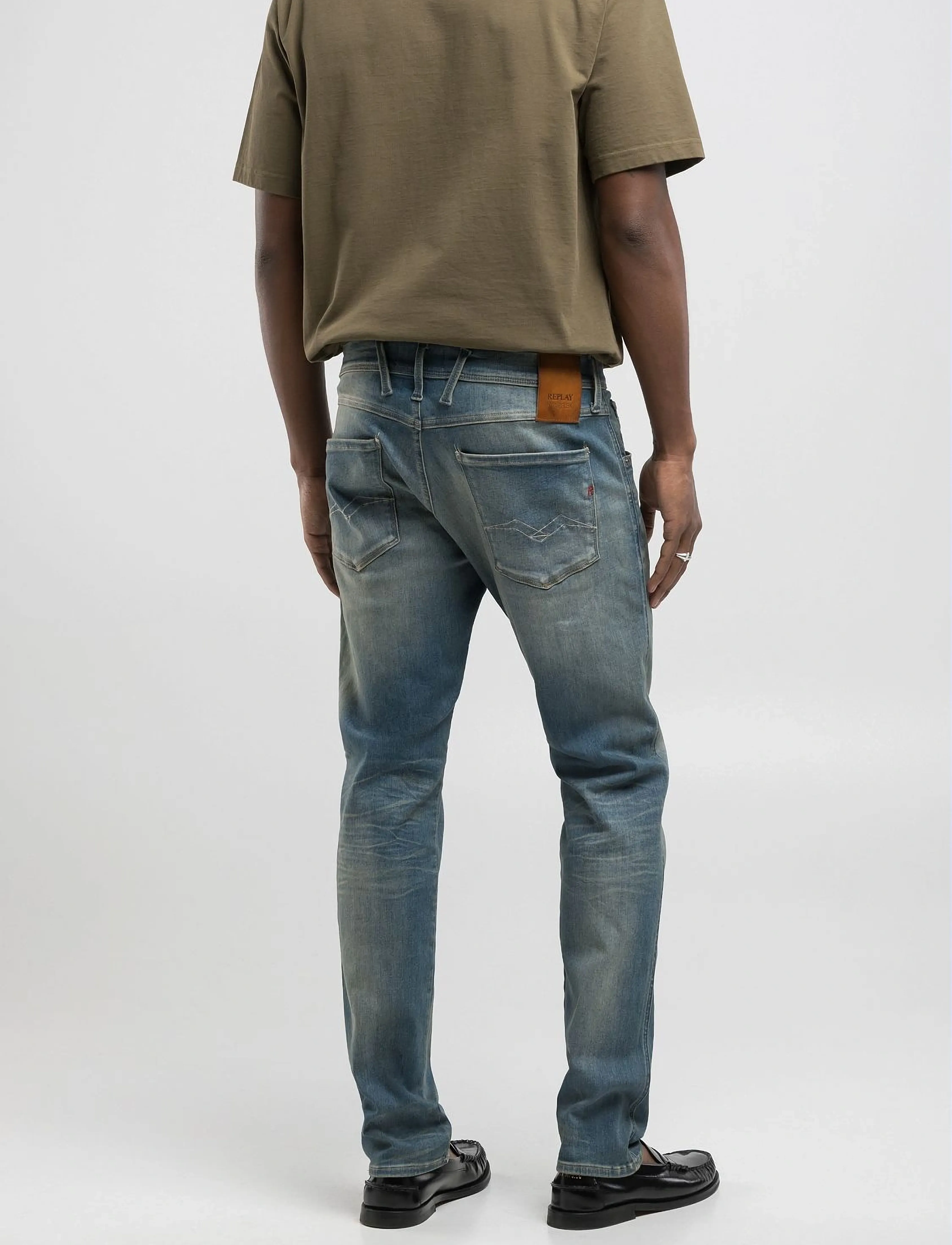 Replay ANBASS Trousers SLIM Hyperflex Dust - Jeans - BLUE / blue