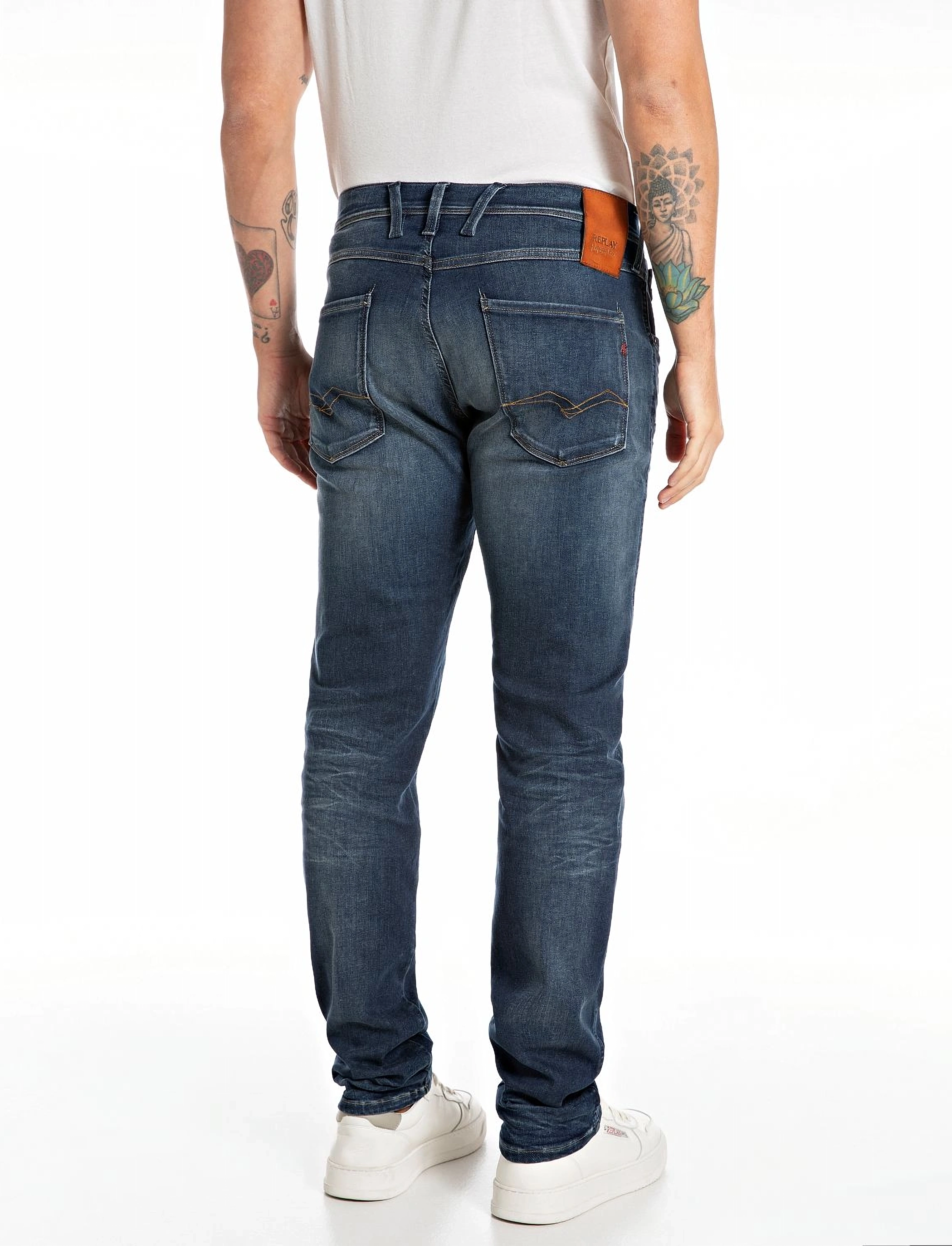Replay - ANBASS Trousers SLIM Hyperflex Dust - slim jeans - blue - 3