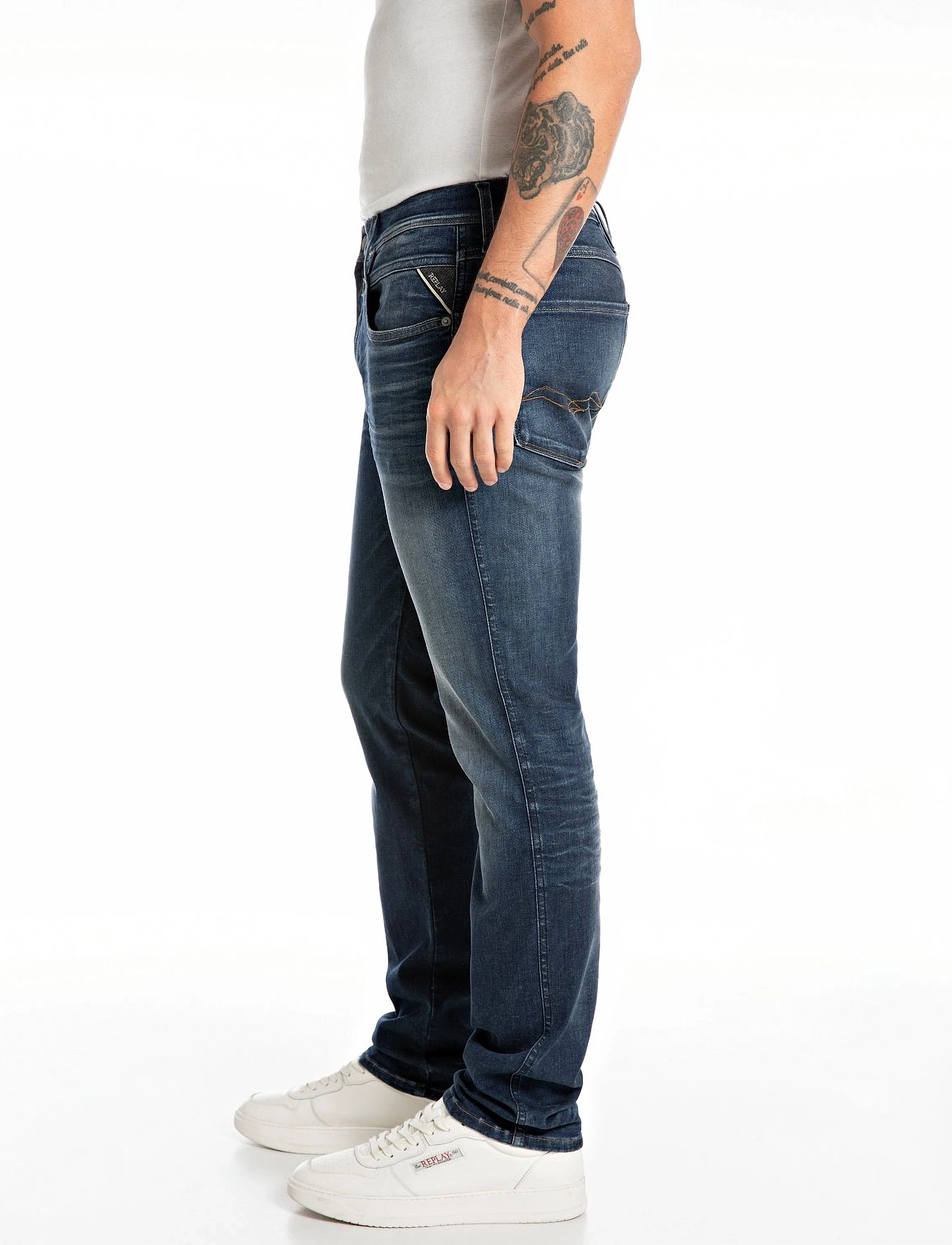 Replay - ANBASS Trousers SLIM Hyperflex Dust - slim jeans - blue - 4
