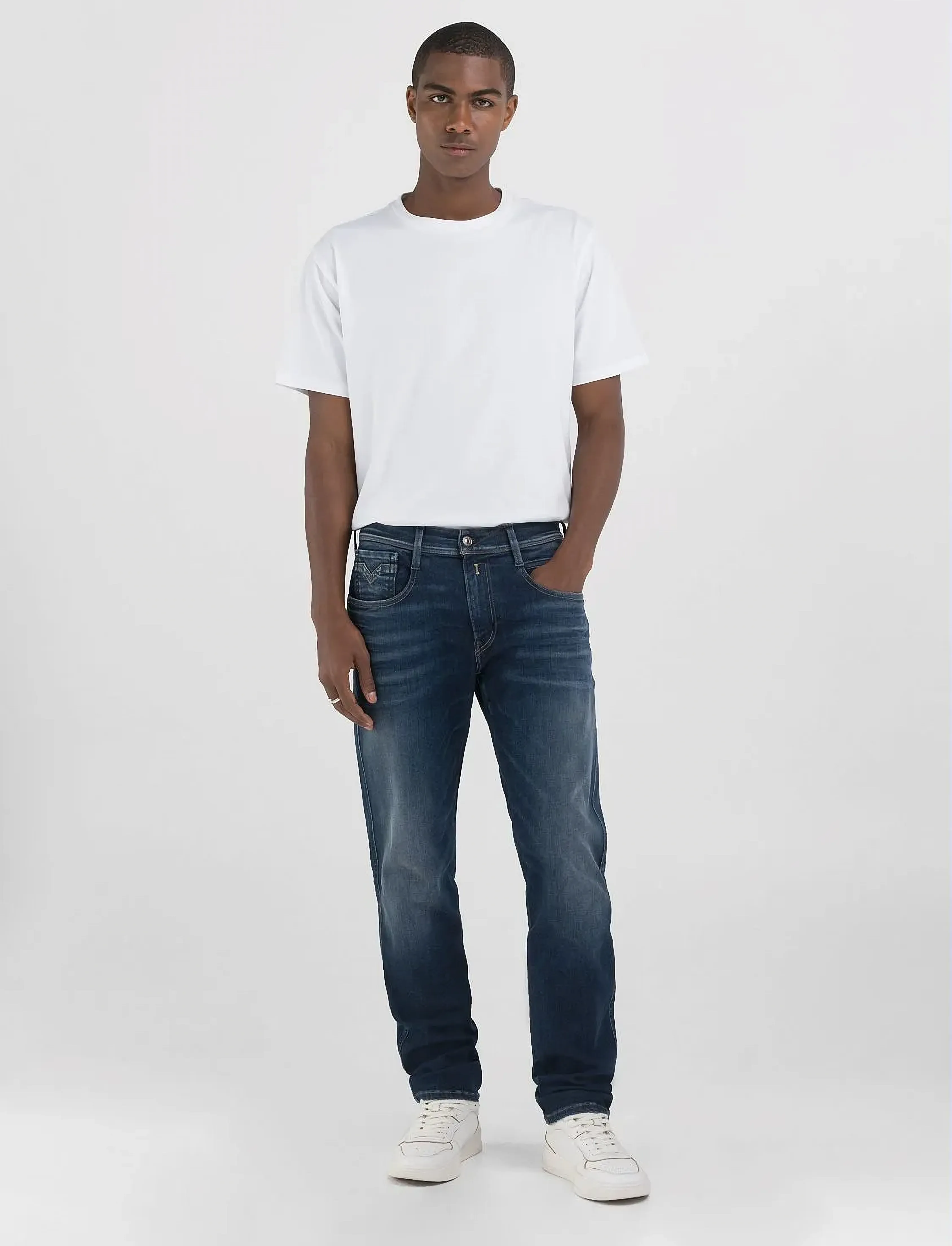 Replay - ANBASS Trousers SLIM Hyperflex Dust - dark blue - 5