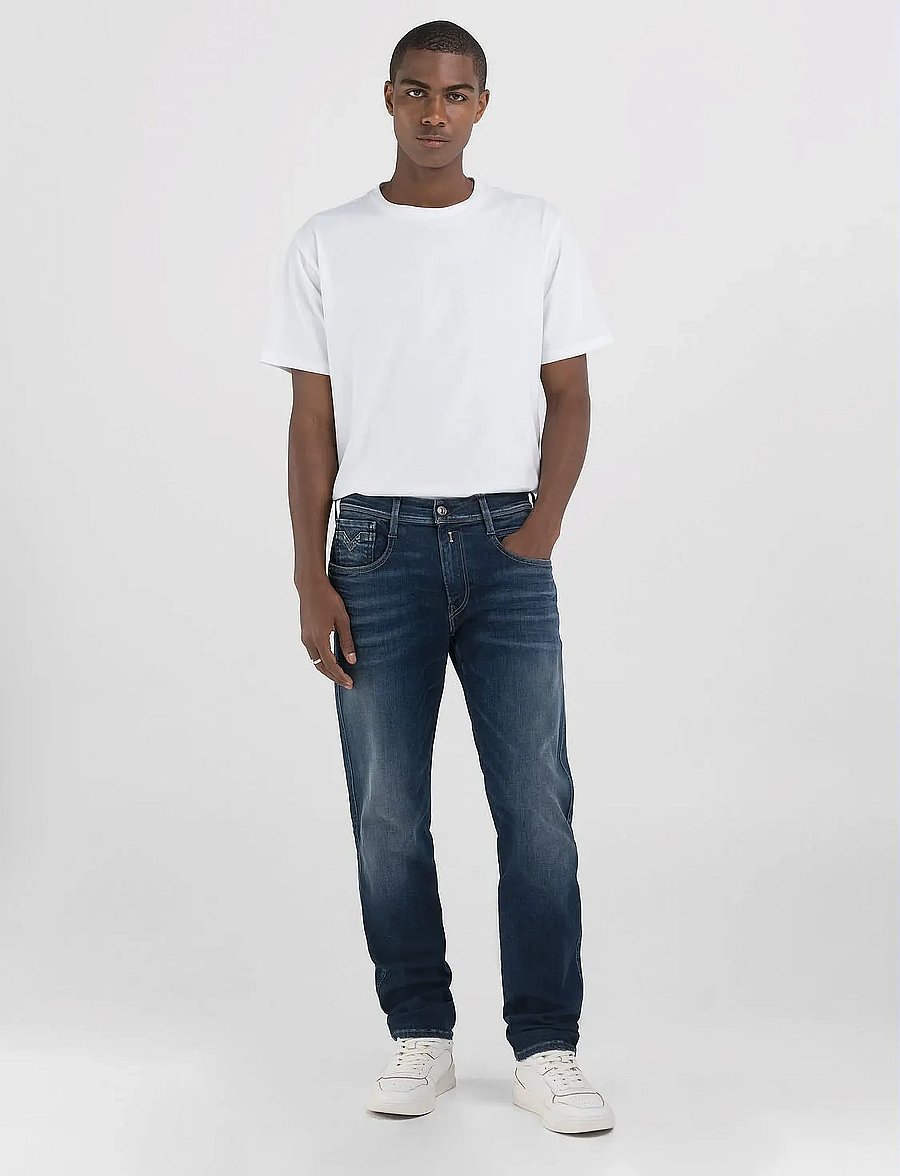 Replay - ANBASS Trousers SLIM Hyperflex Dust - dark blue - 5
