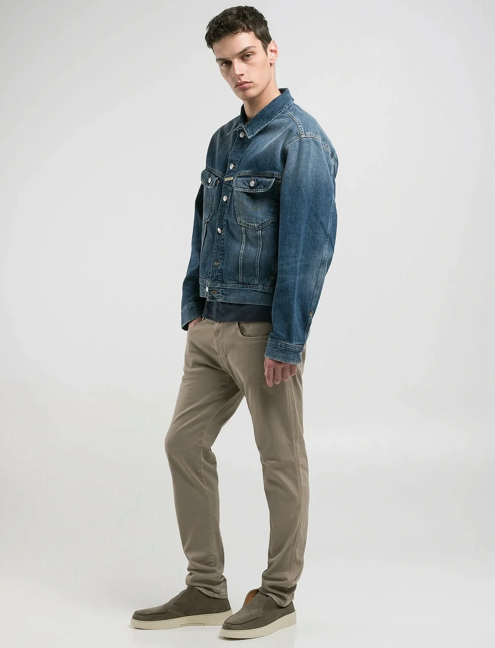 Replay - ANBASS Trousers SLIM Hyperflex Colour XLite - slim jeans - beige - 3