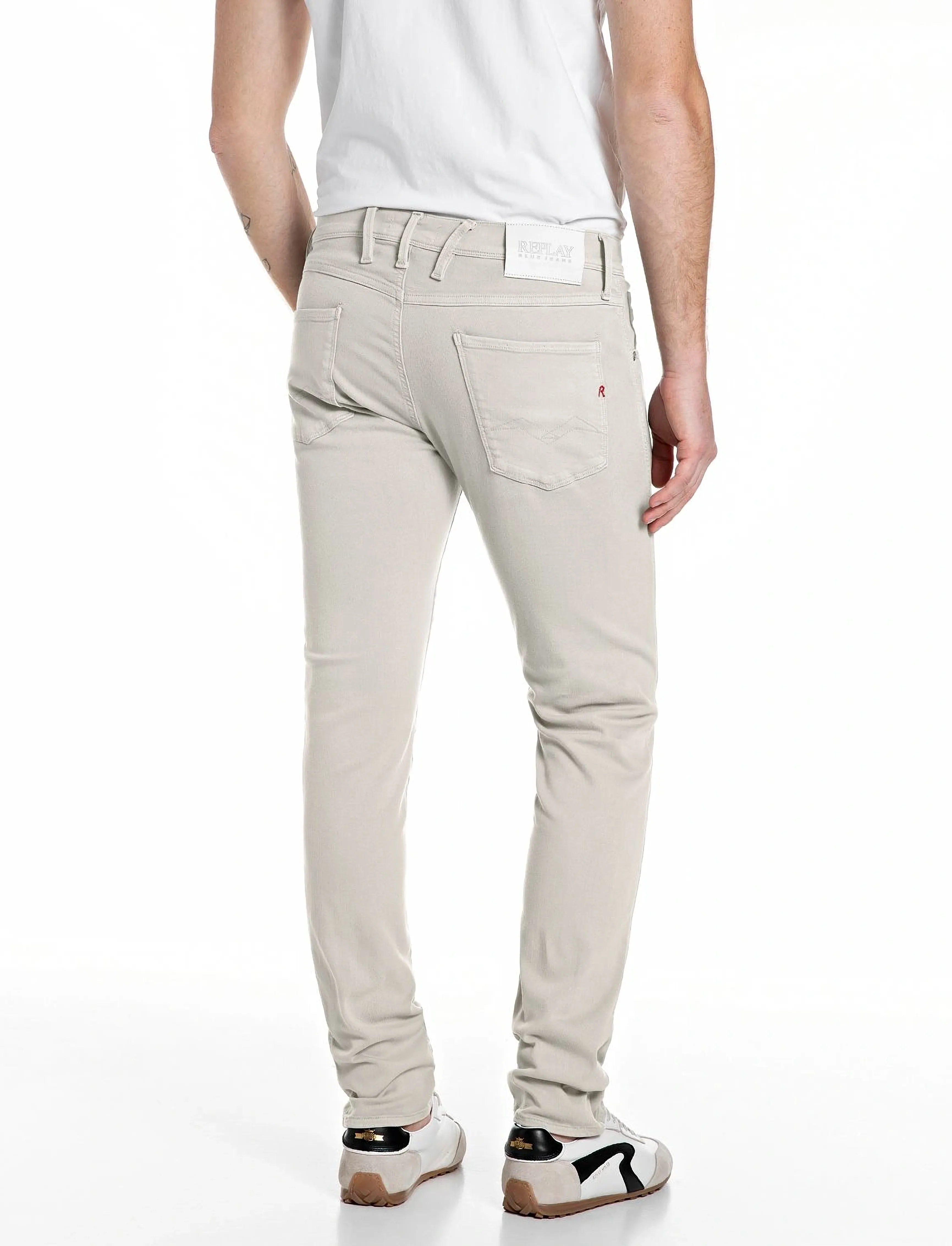 Replay - ANBASS Trousers SLIM Hyperflex Colour XLite - slim fit -farkut - beige - 3