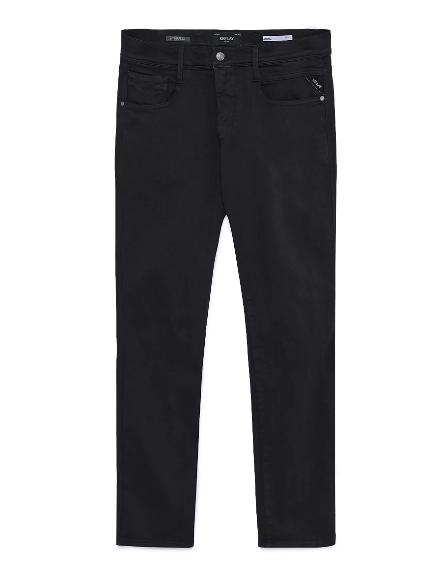 Replay - ANBASS Trousers SLIM Hyperflex Colour XLite - kitsad teksad - black - 1