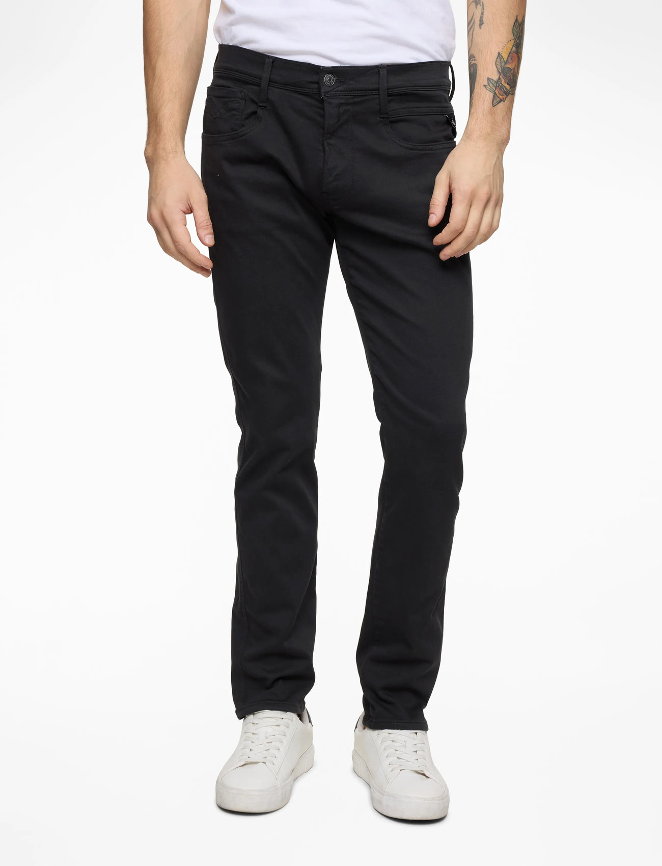 Replay - ANBASS Trousers SLIM Hyperflex Colour XLite - slim jeans - black - 0
